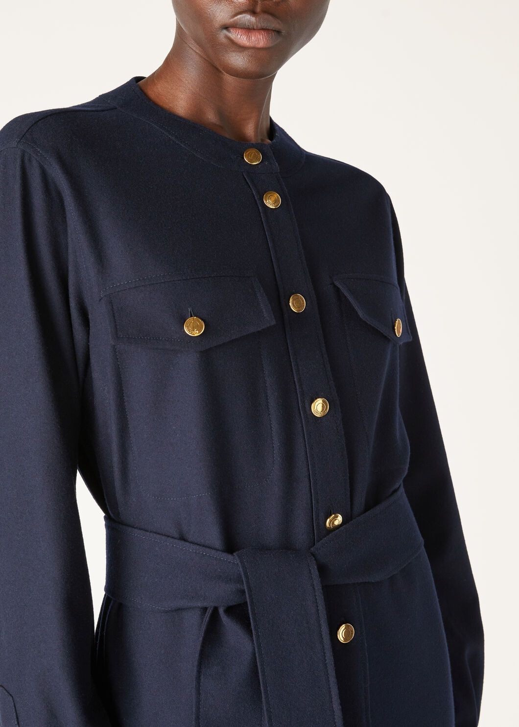 Loro Piana o1srvl11e0825 FAO4078 Noa Roundneck Shirt Dress in Blue Size S / US 4 / IT 40 - 3 Thumbnail
