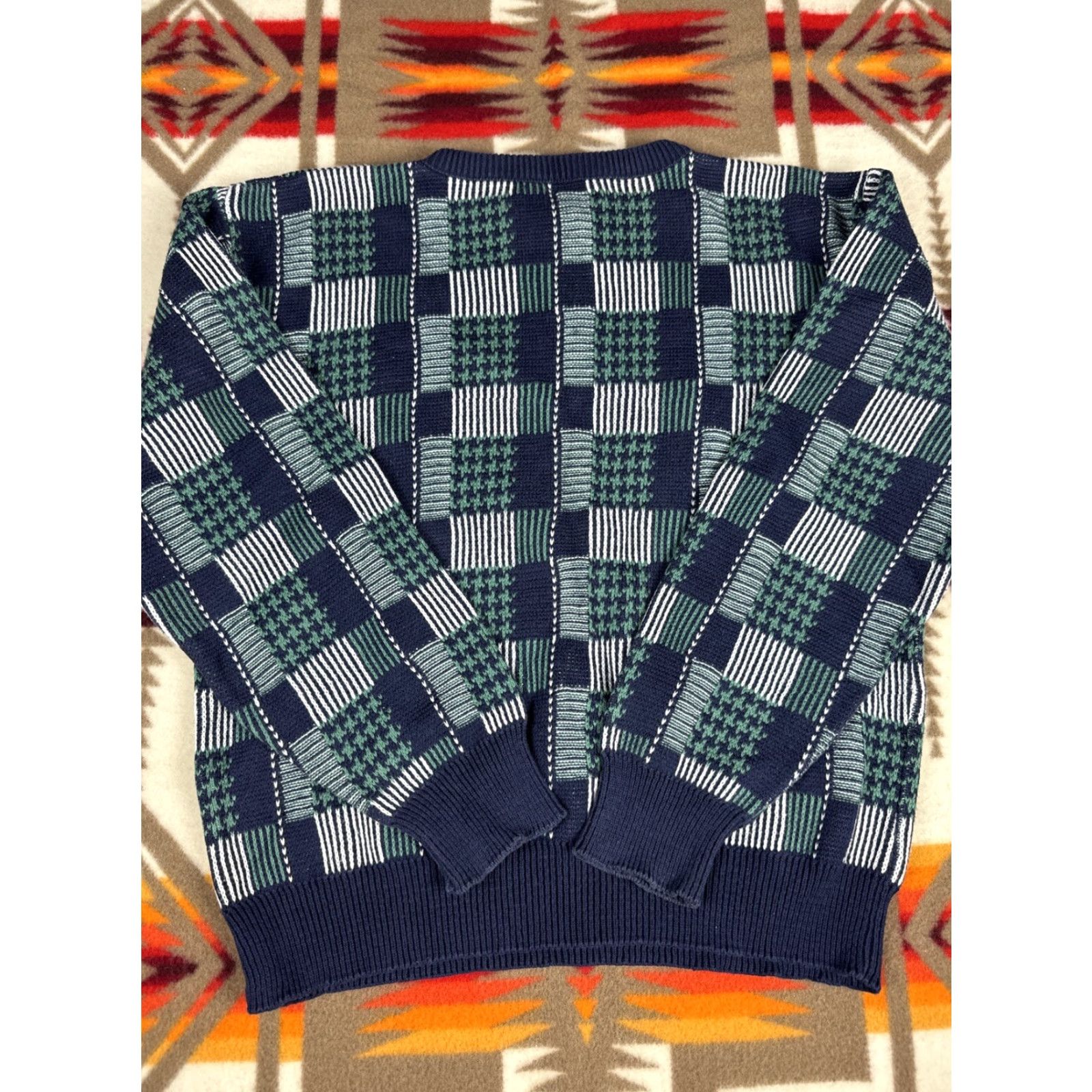 Jantzen VINTAGE Jantzen Sweater Crewneck Mens L Green USA Size US L / EU 52-54 / 3 - 6 Thumbnail