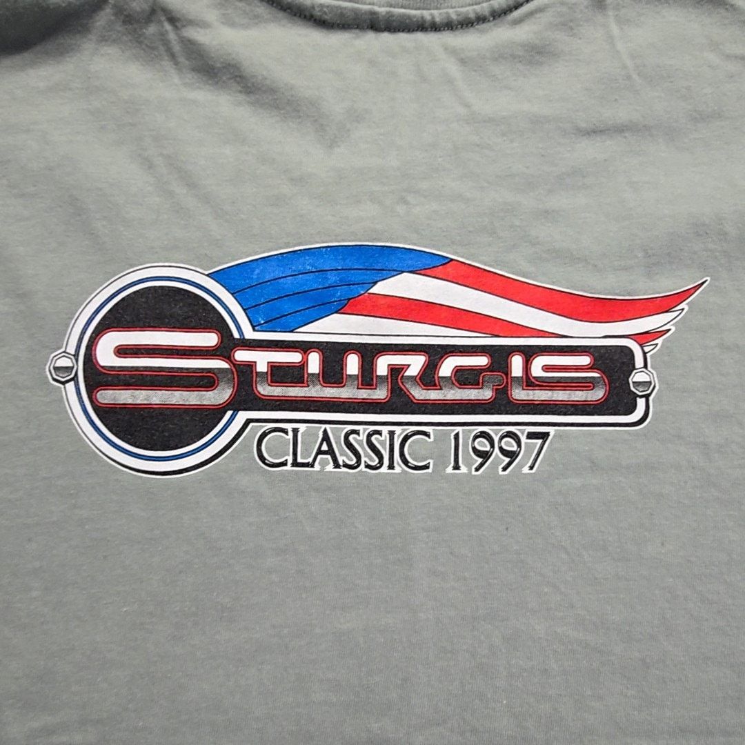 Vintage Vintage Sturgis Rally Shirt Motorcycle Rally Teal XL Tee 90s Size US XL / EU 56 / 4 - 5 Thumbnail