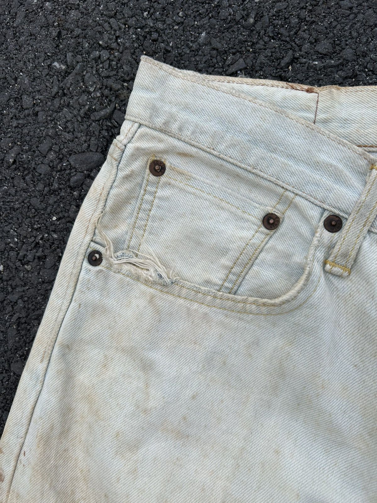 Kapital Thrashed Vintage Edwin 505z Selvedge Dirty Denim Jeans Size US 31 - 7 Thumbnail