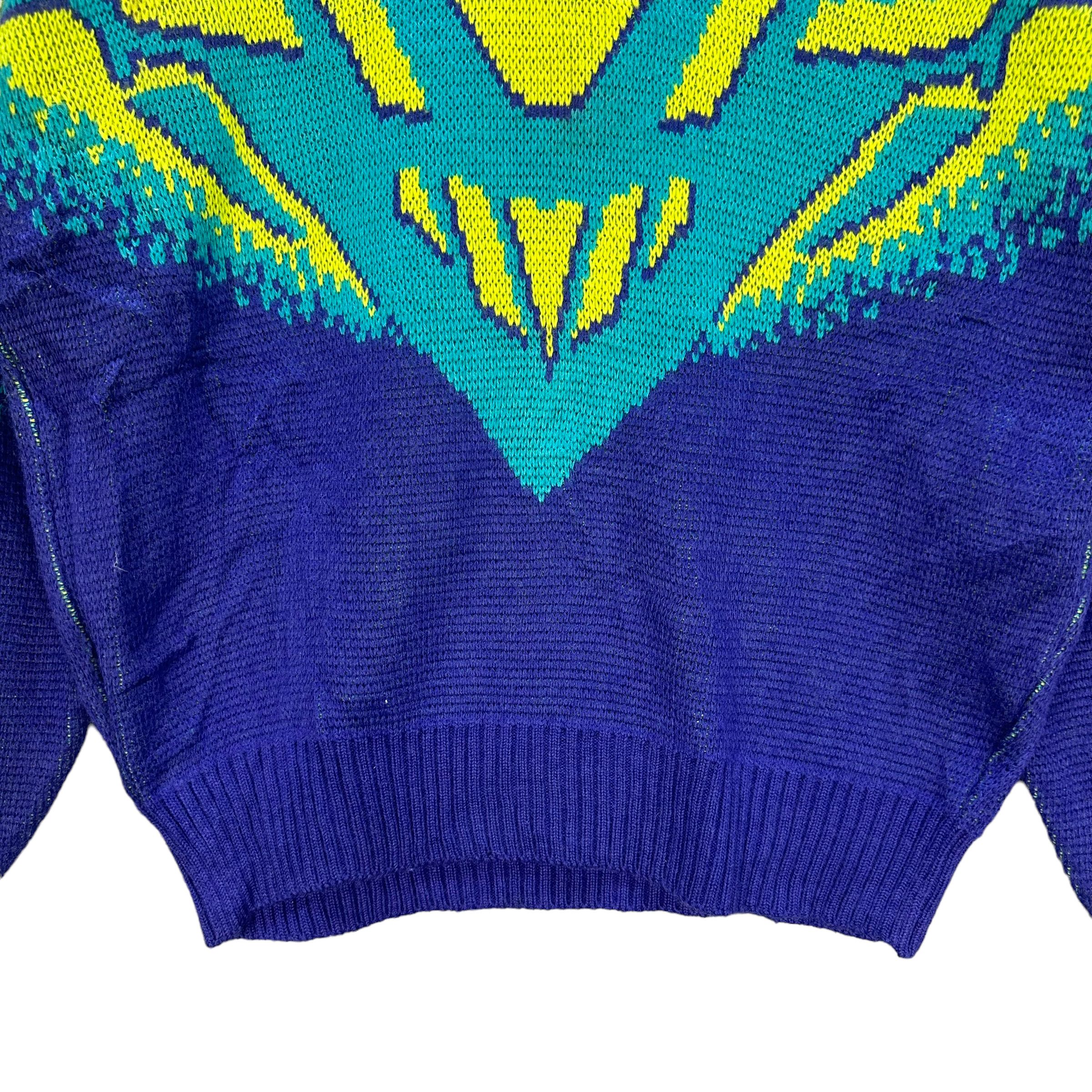 Japanese Brand FABLICE COLORFUL KNITTED SWEATER #8119-202 Size US L / EU 52-54 / 3 - 3 Thumbnail