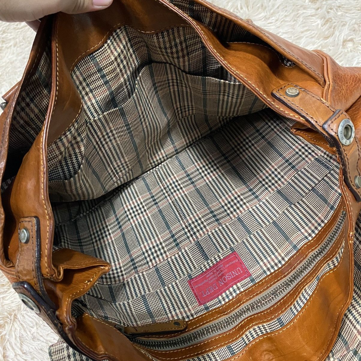 Japanese Brand 📌Vintage Leather Bag Genuine Unison Dept. Size ONE SIZE - 16 Thumbnail
