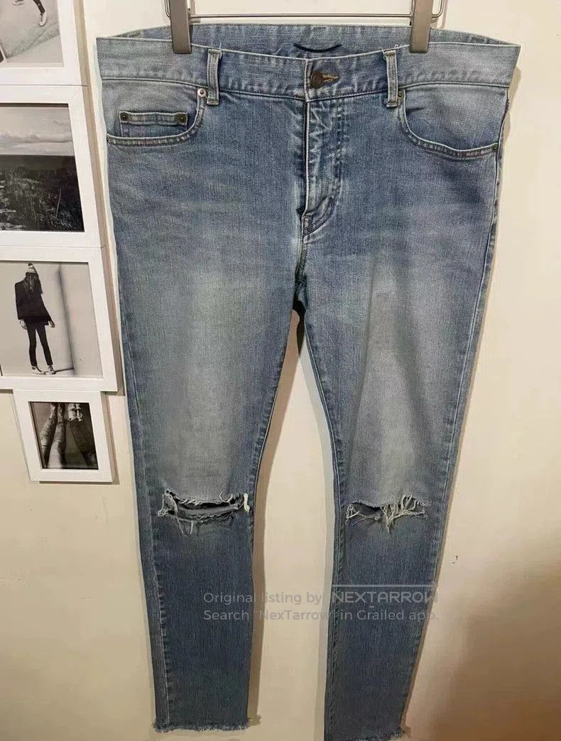 Saint Laurent Paris Saint Laurent Distressed Denim Jeans. Size US 33 - 1 Thumbnail