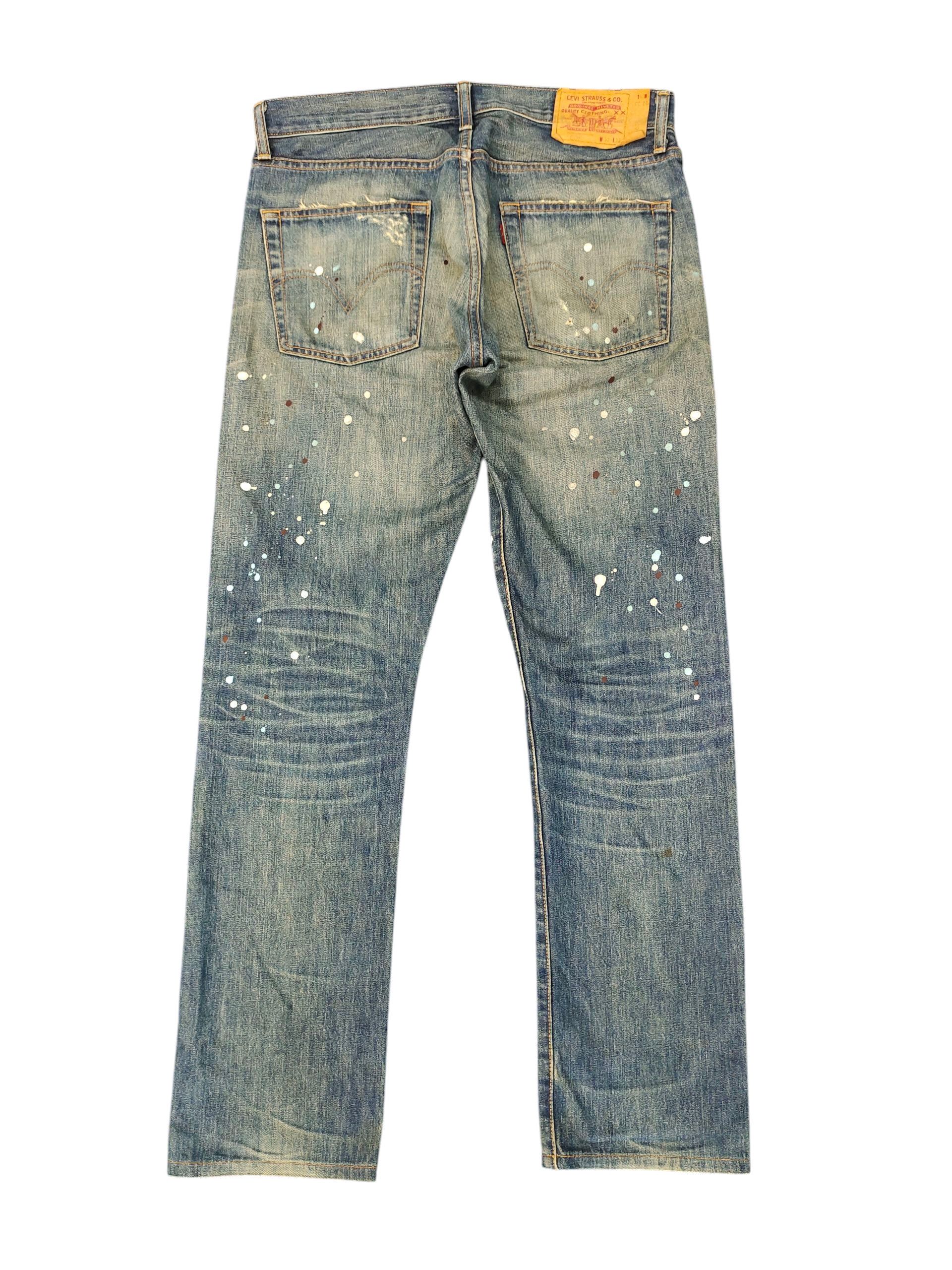 Comme des Garcons × Undercover Vintage Levis 505 Painted Clawmark Distress Denim Jeans Size US 33 - 9 Thumbnail