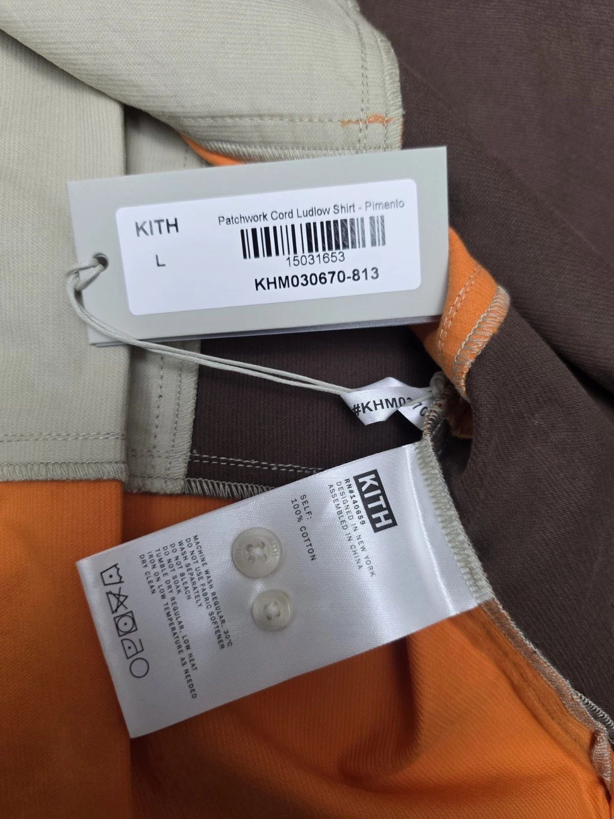 Kith Kith Patchwork Cord Ludlow Shirt in Pimento Orange Large Size US L / EU 52-54 / 3 - 16 Thumbnail