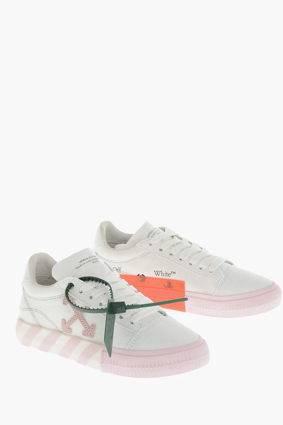 Off-White og1mm0426 Cotton Low-Top Sneakers in White & Pink Size US 5 / IT 35 - 3 Thumbnail