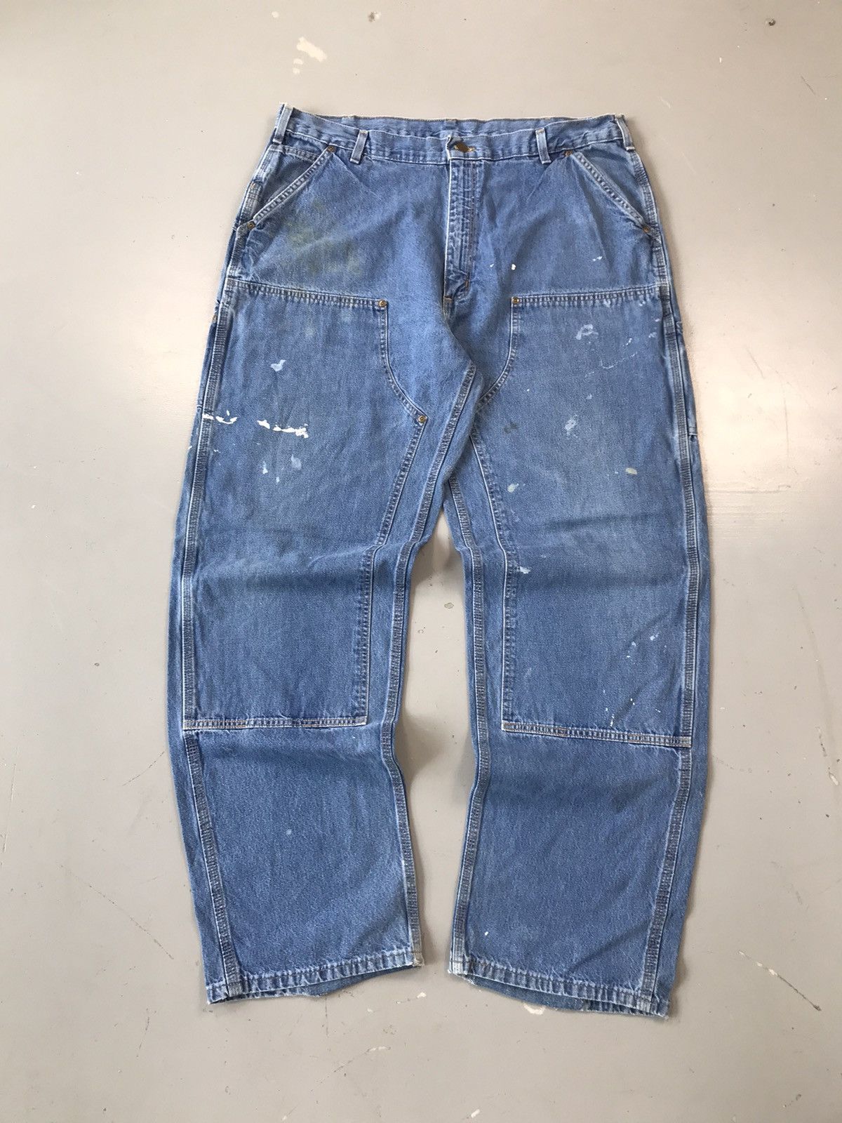 Carhartt × Vintage Rare vintage Carhartt b273 dst double knee denim Size US 40 / EU 56 - 1 Thumbnail