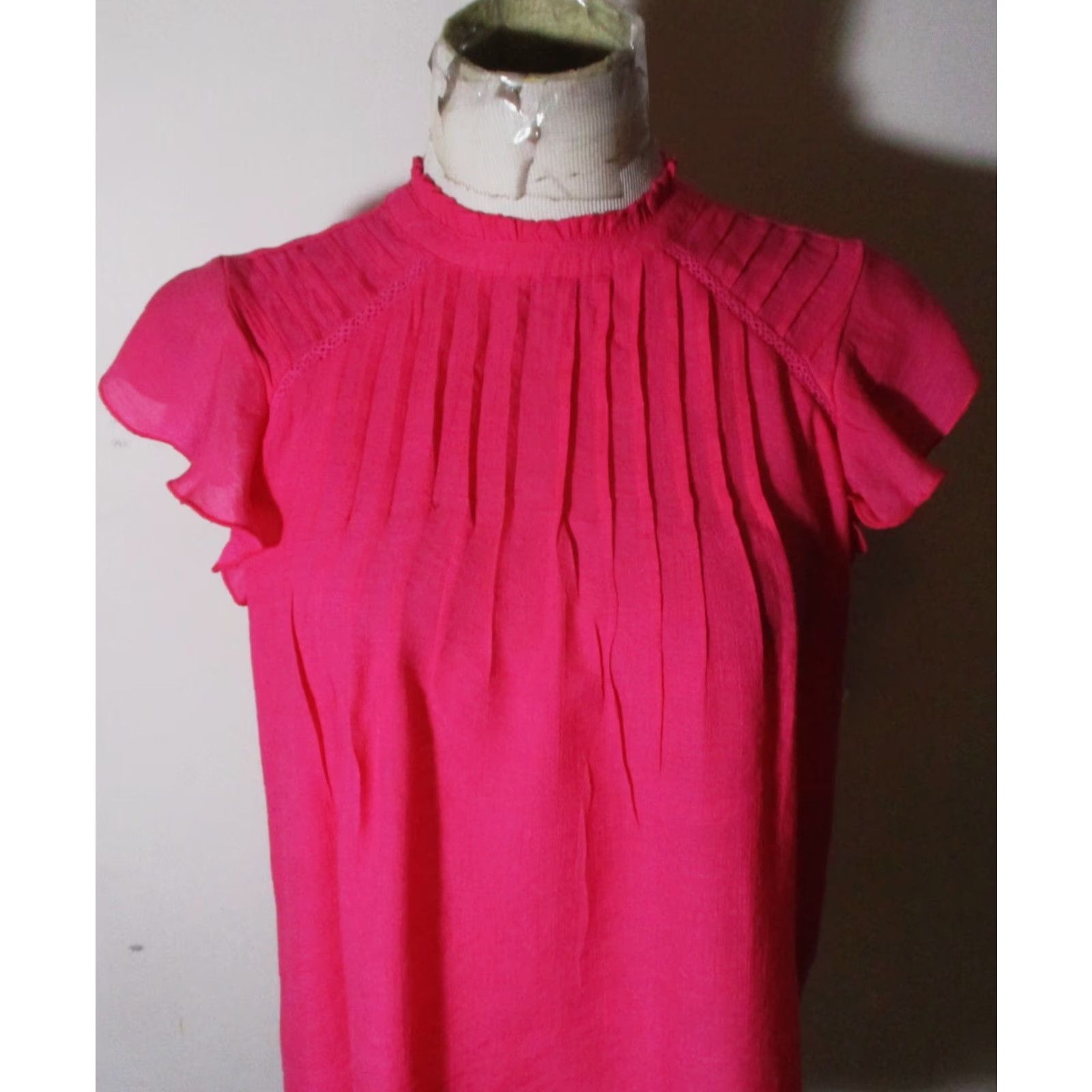 Nanette Lepore NANETTE LEPORE Pink Rayon Cap Sleeve Top S NWT Vintage No Size S / US 4 / IT 40 - 2 Thumbnail