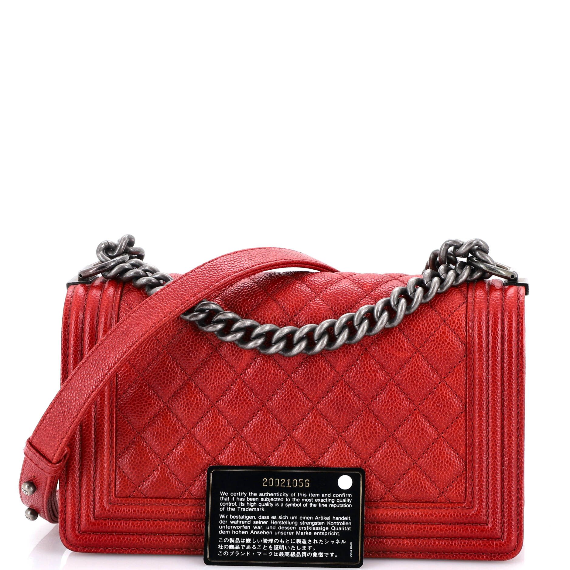 Chanel Boy Flap Bag Quilted Caviar Old Medium Size ONE SIZE - 1 Thumbnail