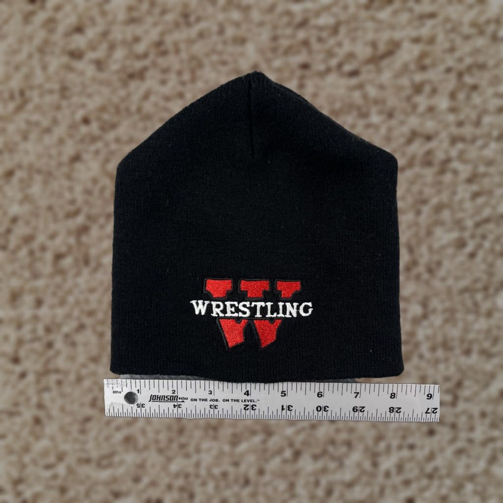 Vintage Wrestling Beanie Toque Hat Adult One Size Black Acrylic Knit Outdoors Size ONE SIZE - 1 Thumbnail