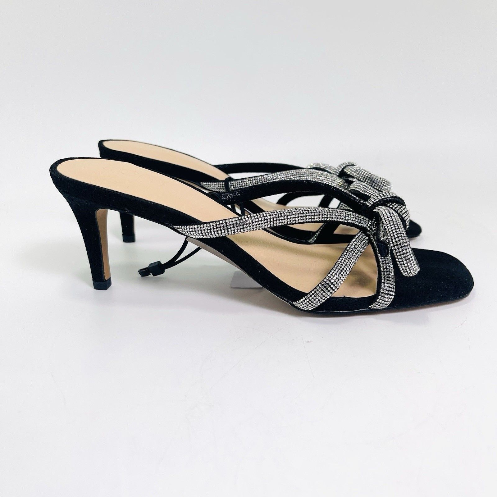 Loft LOFT Women’s Velvet Sparkle Bow Black Sandals Size US 9 / IT 39 - 5 Thumbnail