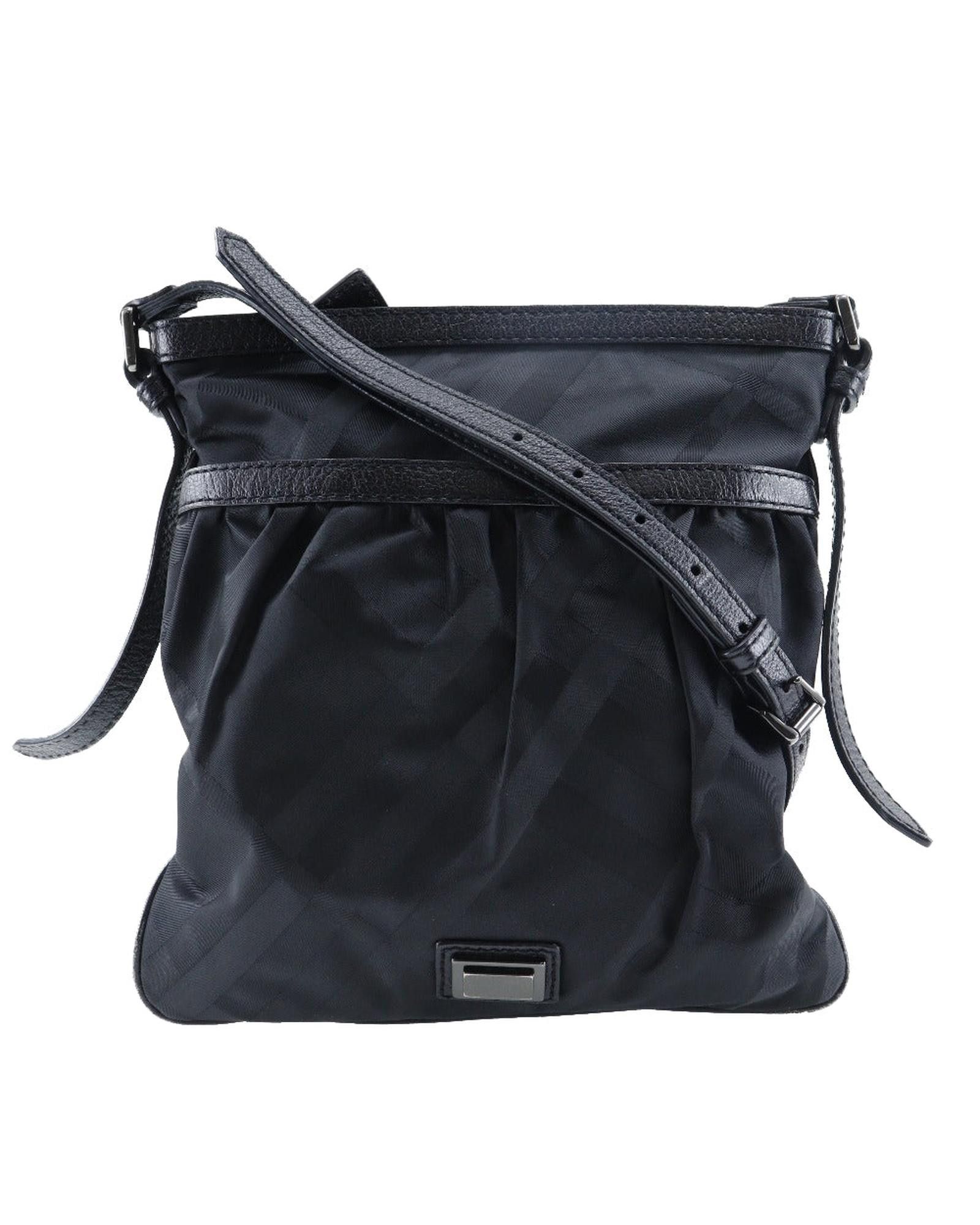 image of Burberry Versatile Unisex Black Canvas Shoulder Bag, Women's