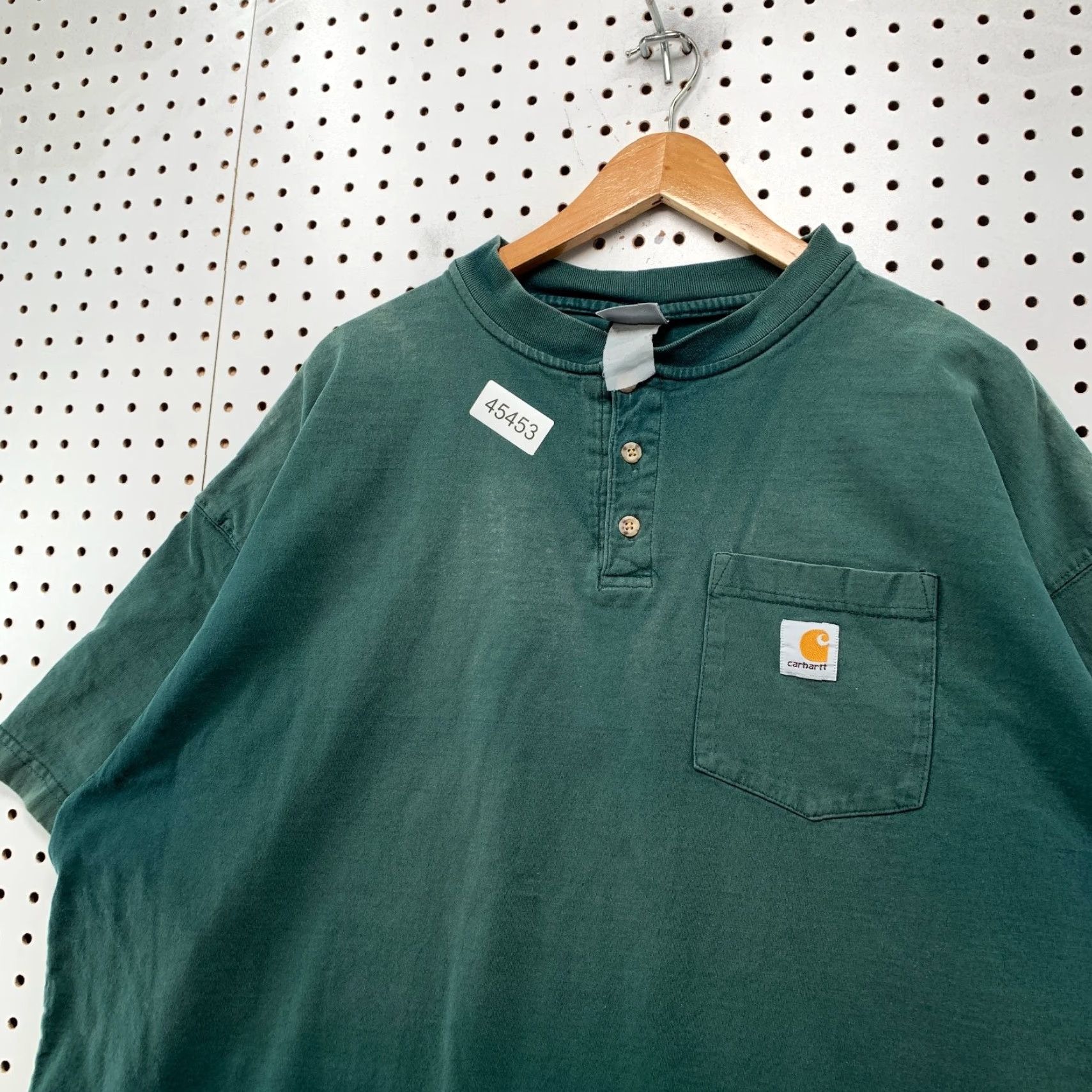 Carhartt VINTAGE Carhartt Henley Shirt Mens 2XL Sun Faded Green Distressed Workwear Shirt Men 2XL Green Carhartt Henley Distressed Workwear Size US XXL / EU 58 / 5 - 6 Thumbnail