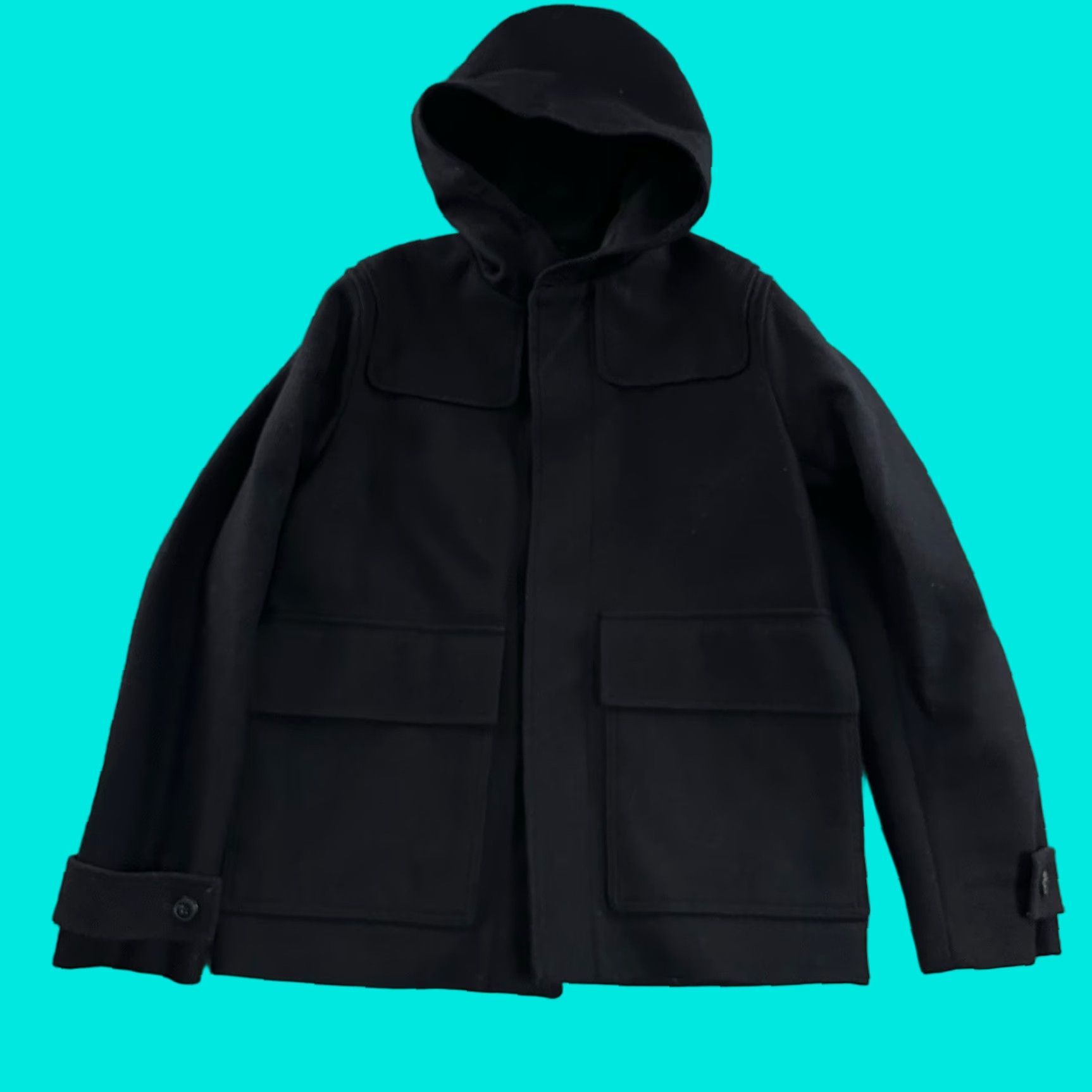 Gap VINTAGE Gap Jacket Blue S Men's Wool Blend Button Hooded Pockets Size US S / EU 44-46 / 1 - 1 Thumbnail