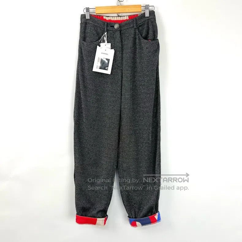 Chanel Chanel Gray silver thread wide-leg casual pants Size 24" / US 00 / IT 34 - 1 Thumbnail