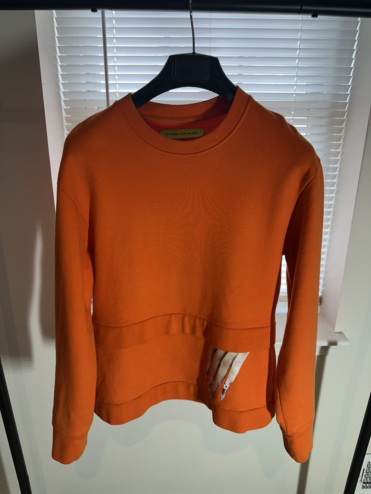 【14FW】RAF SIMONS STERLING RUBY マルチ ニット M Raf Simons 2014 FW Sterling Ruby Patchwork Wool Orange Knit