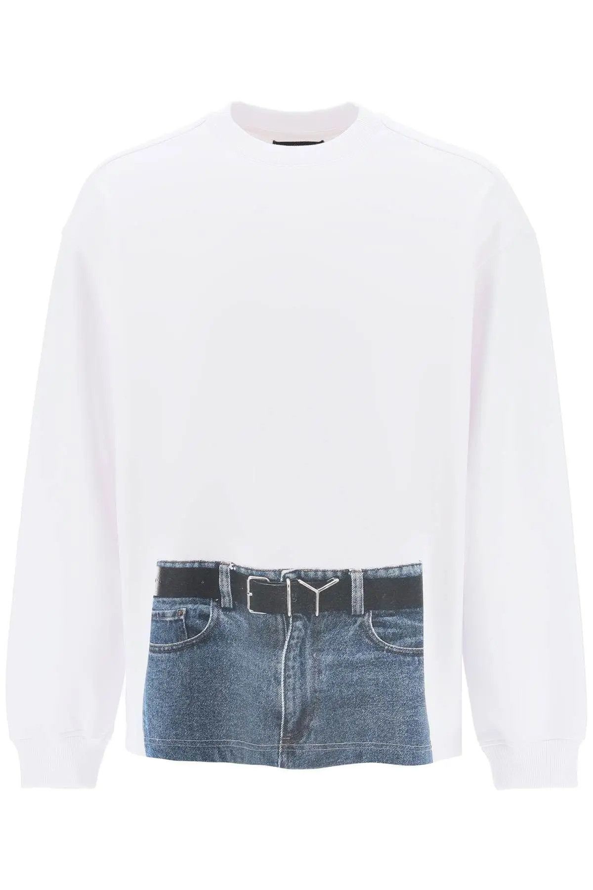 o1s22i1n0124 Trompe L'oeil Sweatshirt in White