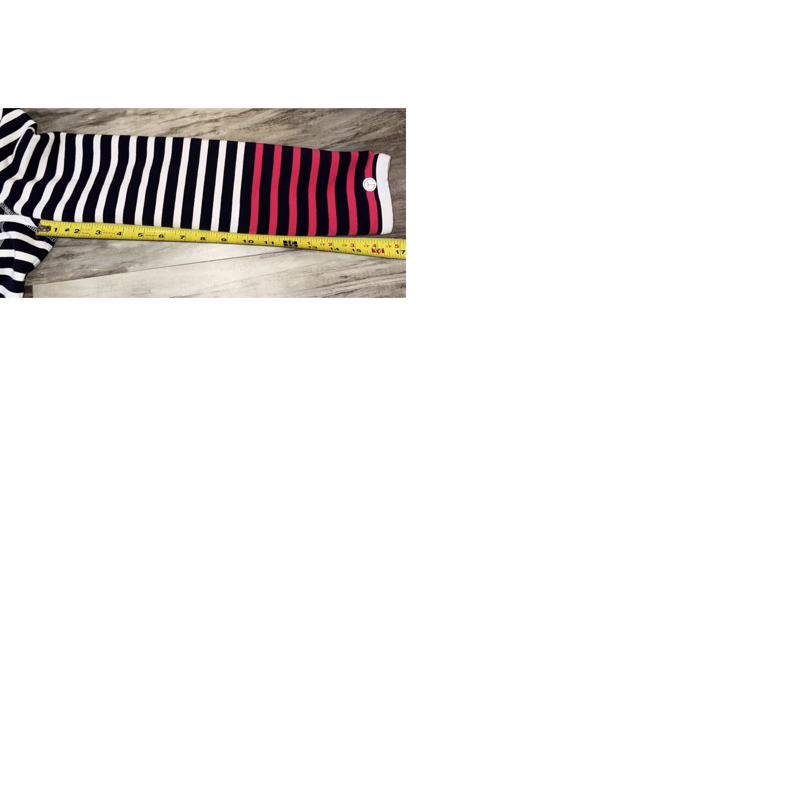 Talbots Talbots Full Zip Hoodie Women’s Size M Pink Black White Stripe Knit Top Shirt Hoodie Size M / US 6-8 / IT 42-44 - 9 Thumbnail