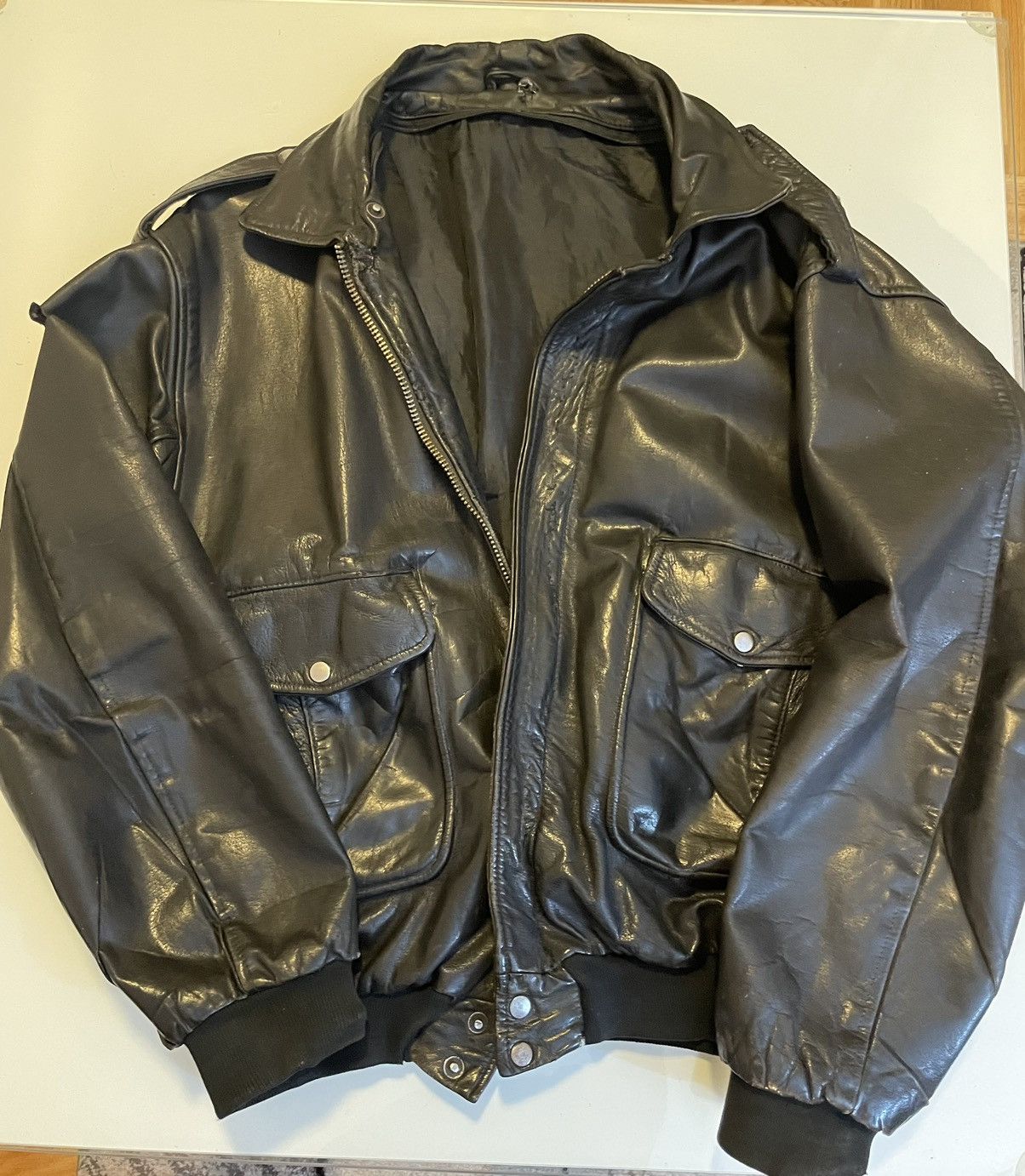 Other AVIATOR/BOMBER LEATHER JACKET Size US XXL / EU 58 / 5 - 1 Thumbnail