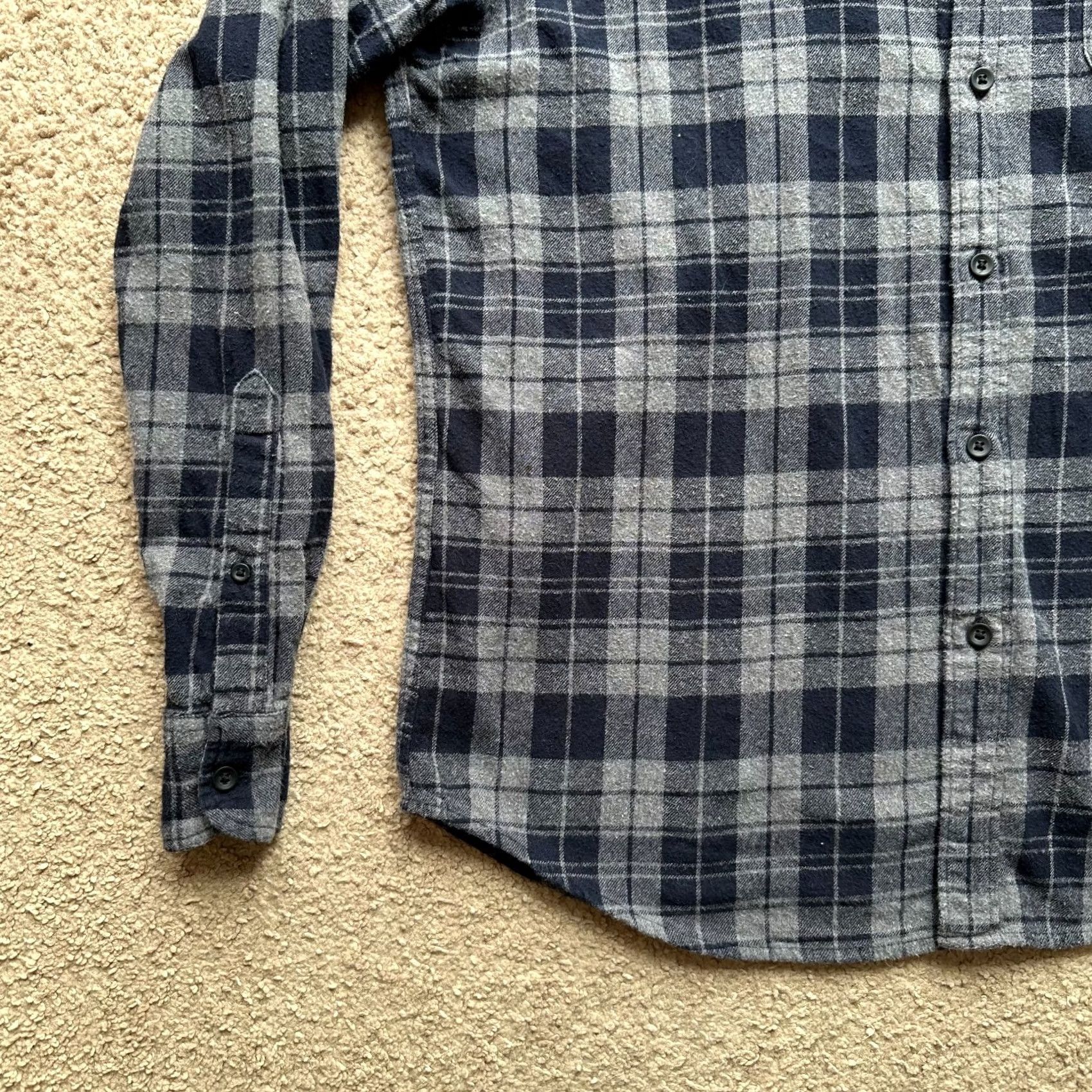 J.Crew J.CREW Shirt Mens Large Classic Flannel Point Collar Long Sleeve Grey Checks Size US L / EU 52-54 / 3 - 5 Thumbnail