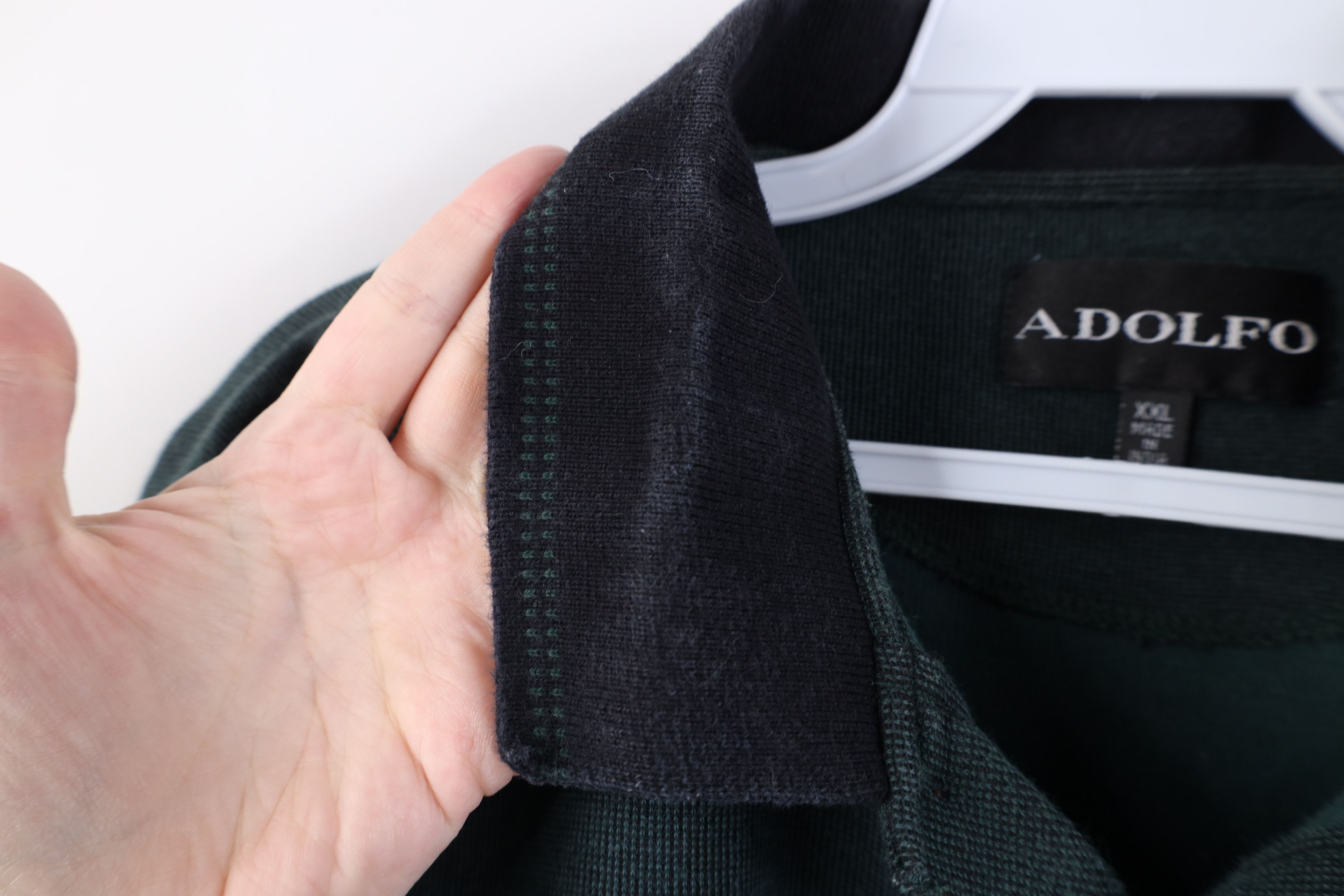 Vintage Vintage 90s Streetwear Ribbed Knit Collared Golf Polo Green Size US XXL / EU 58 / 5 - 5 Thumbnail