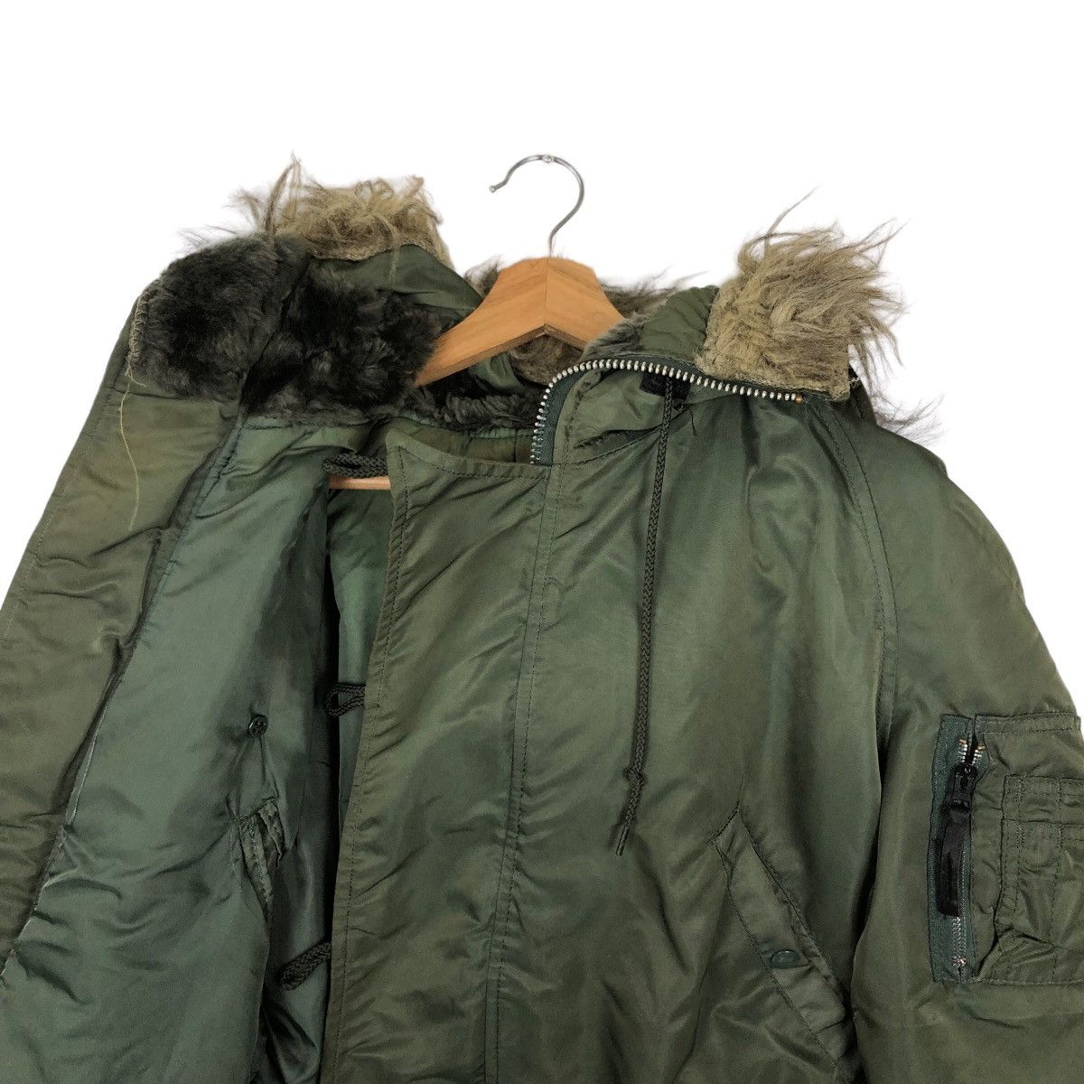 VINTAGE PARKA JACKET MINK FUR HOODIE ALPHA INDUSTRIES USA
