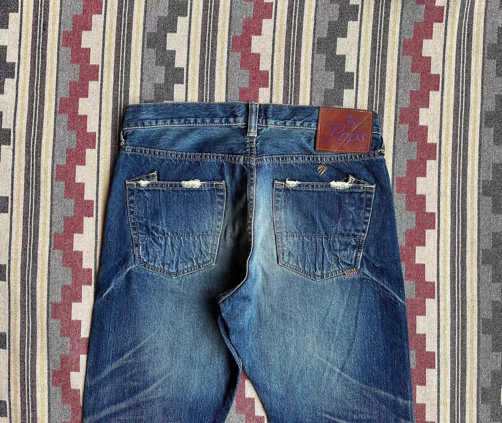 Prps Prps Purple P65P66R Hi-Wash Destroyed Whisker Jeans 32 Japan Size US 32 / EU 48 - 4 Thumbnail