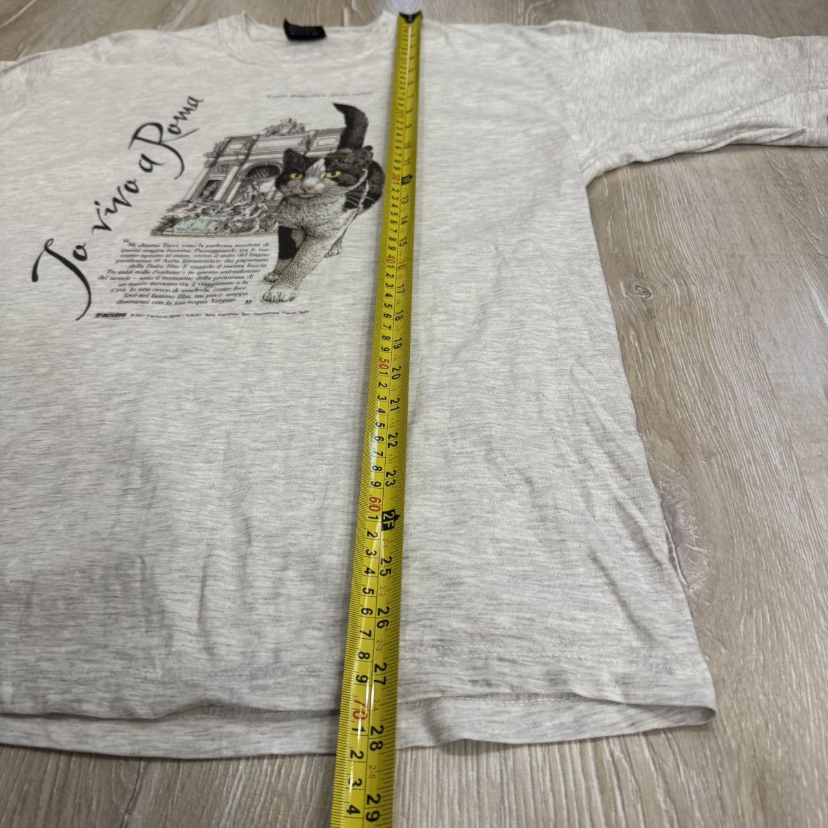 Vintage Vintage Io Vivo A Roma T Short Cat's Print Men's Size L Grey Size US L / EU 52-54 / 3 - 6 Thumbnail