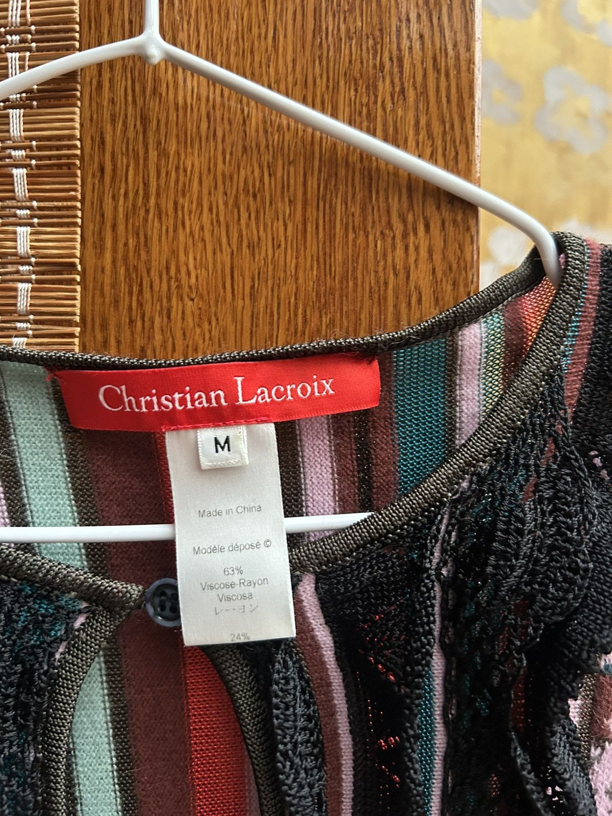 Christian Lacroix Christian Lacroix Knit Top Lace Trim Jacquard Boho Sweater Size M / US 6-8 / IT 42-44 - 7 Thumbnail
