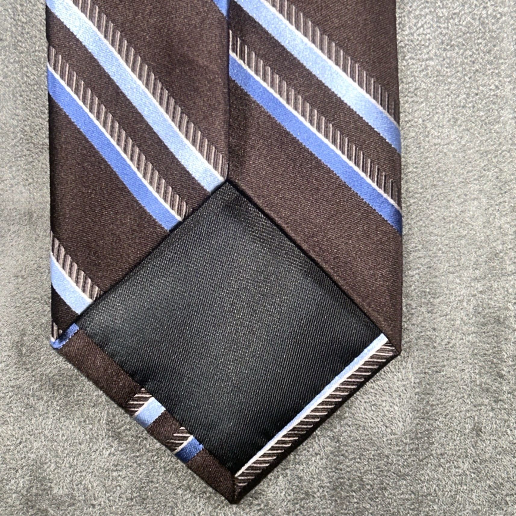 Michael Kors Michael Kors Silk Necktie Striped Repp Brown Blue 59 Inch Size ONE SIZE - 4 Thumbnail