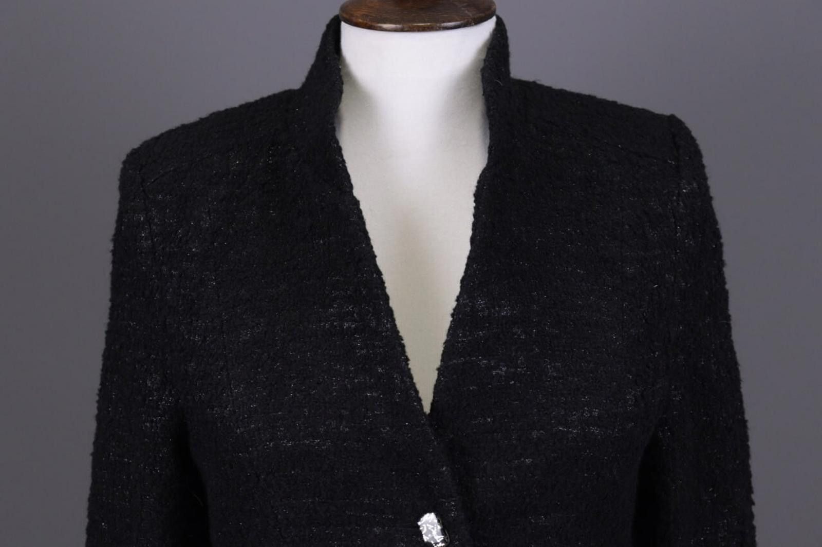 Designer Max Mara Black Baby Camelhair Business Blazer Jacket Size M / US 6-8 / IT 42-44 - 2 Thumbnail