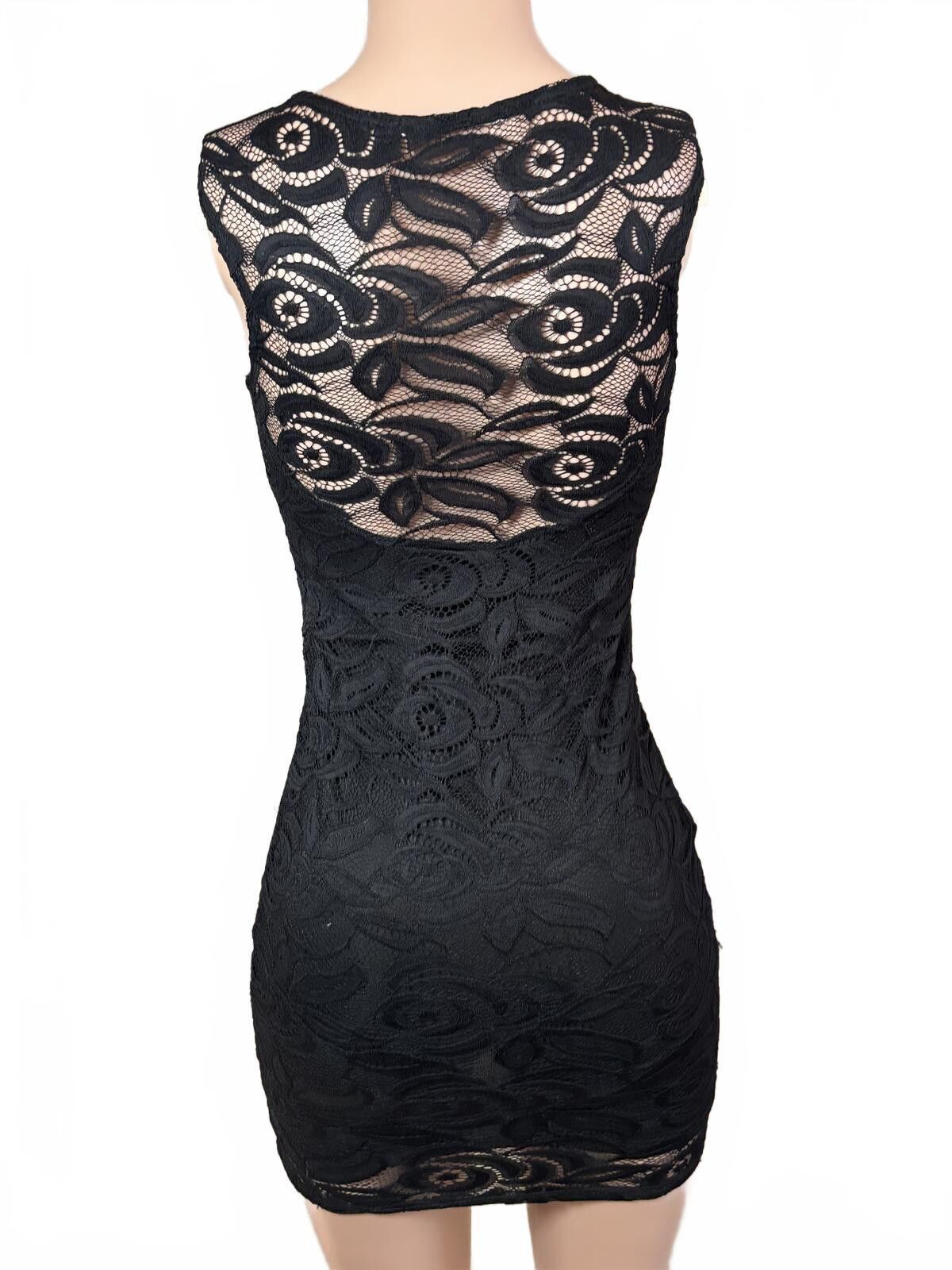 Eastland Easel Black Lace Sleeveless Bodycon Dress Medium. Size M / US 6-8 / IT 42-44 - 3 Thumbnail