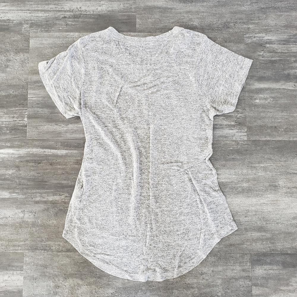 Designer Grey Heathered High Low Short Sleeve Size S / US 4 / IT 40 - 2 Thumbnail