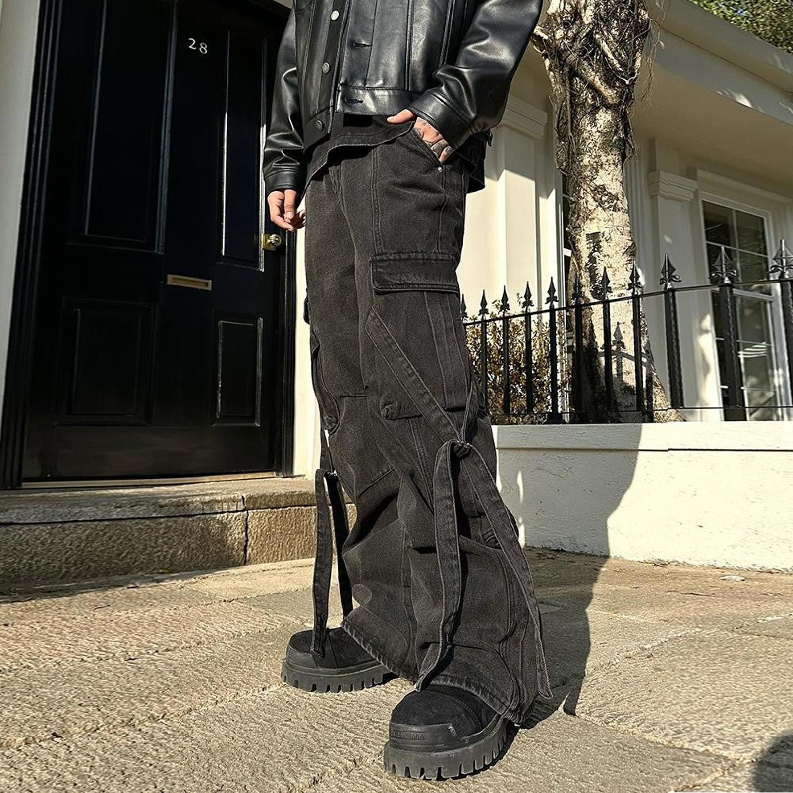 Other Deconstructed Parachute Work Pants – Tie-Up, Wide Leg Fit Size US 33 - 1 Thumbnail