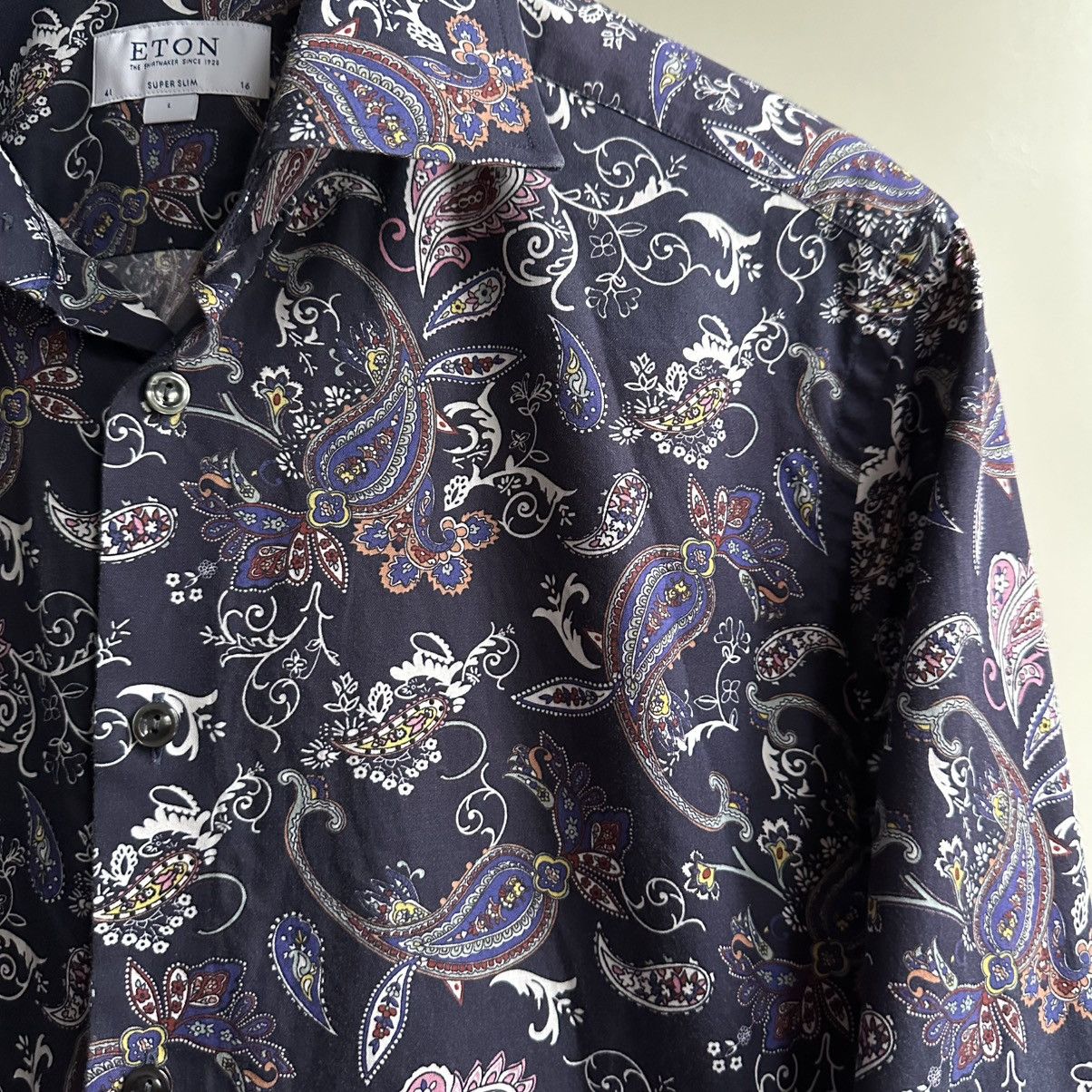 Eton Eton Paisley Print Super Slim Shirt Size L Size US L / EU 52-54 / 3 - 6 Thumbnail