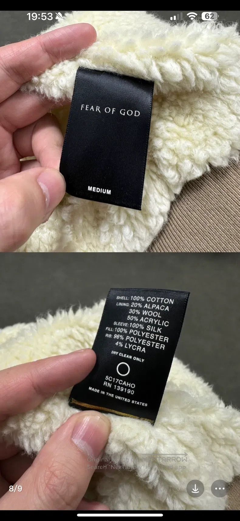Fear of God Fear of God Corduroy lambswool hooded coat Size US M / EU 48-50 / 2 - 9 Thumbnail
