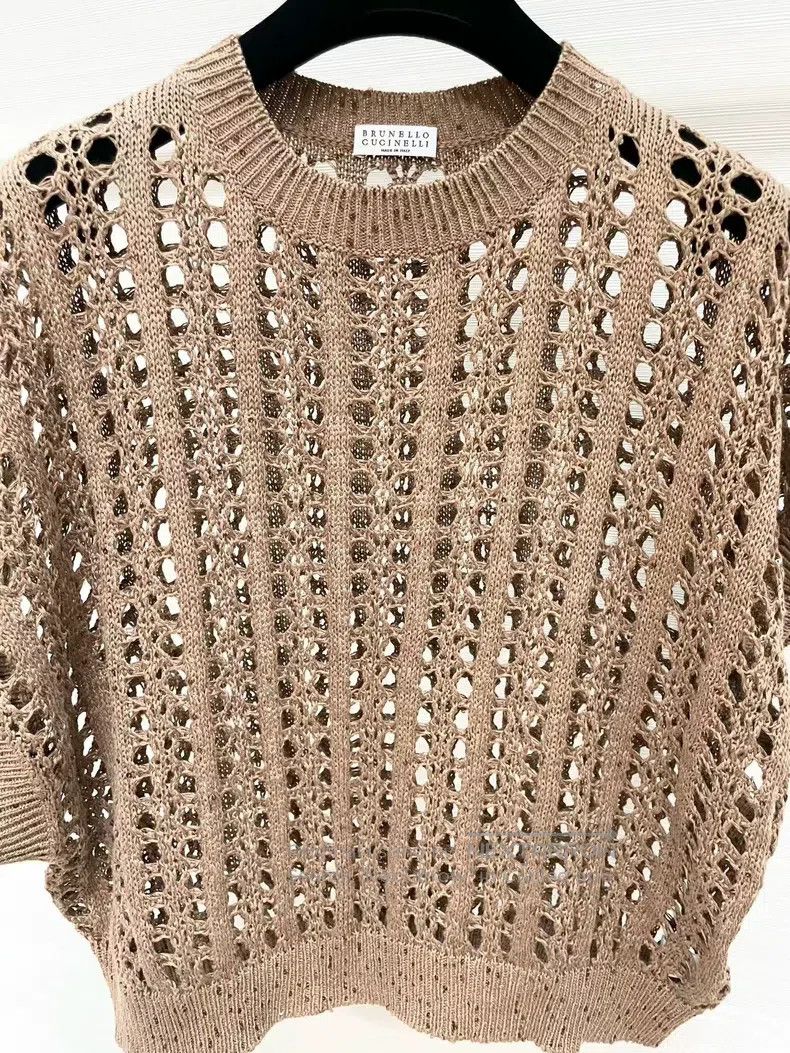 Brunello Cucinelli Brunello Cucinelli Grey blue sequin knit vest Size M / US 6-8 / IT 42-44 - 4 Thumbnail