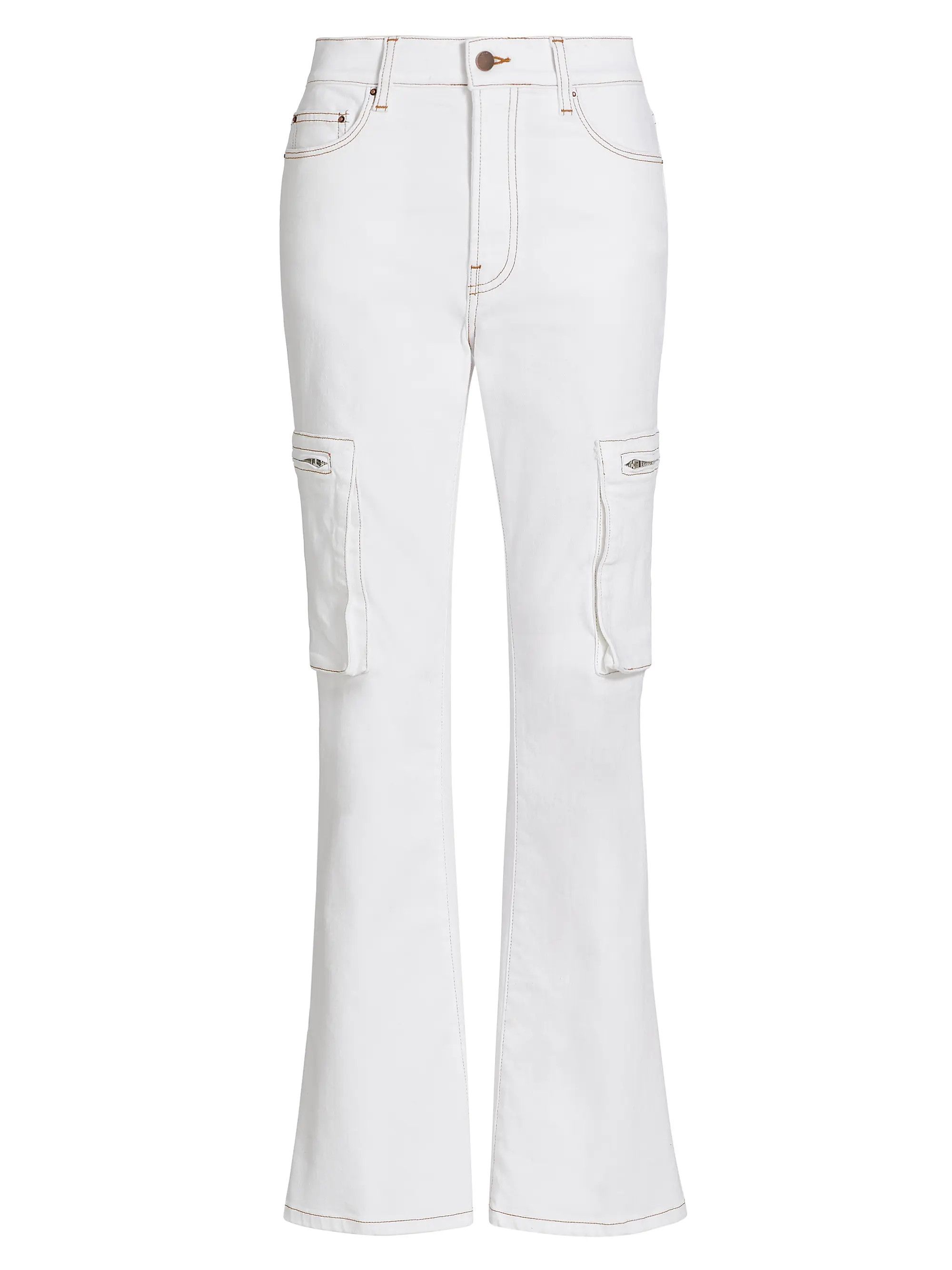 Amiri o1s1wg110725 Cargo Flare Pants in White Size US 34 / EU 50 - 1 Preview