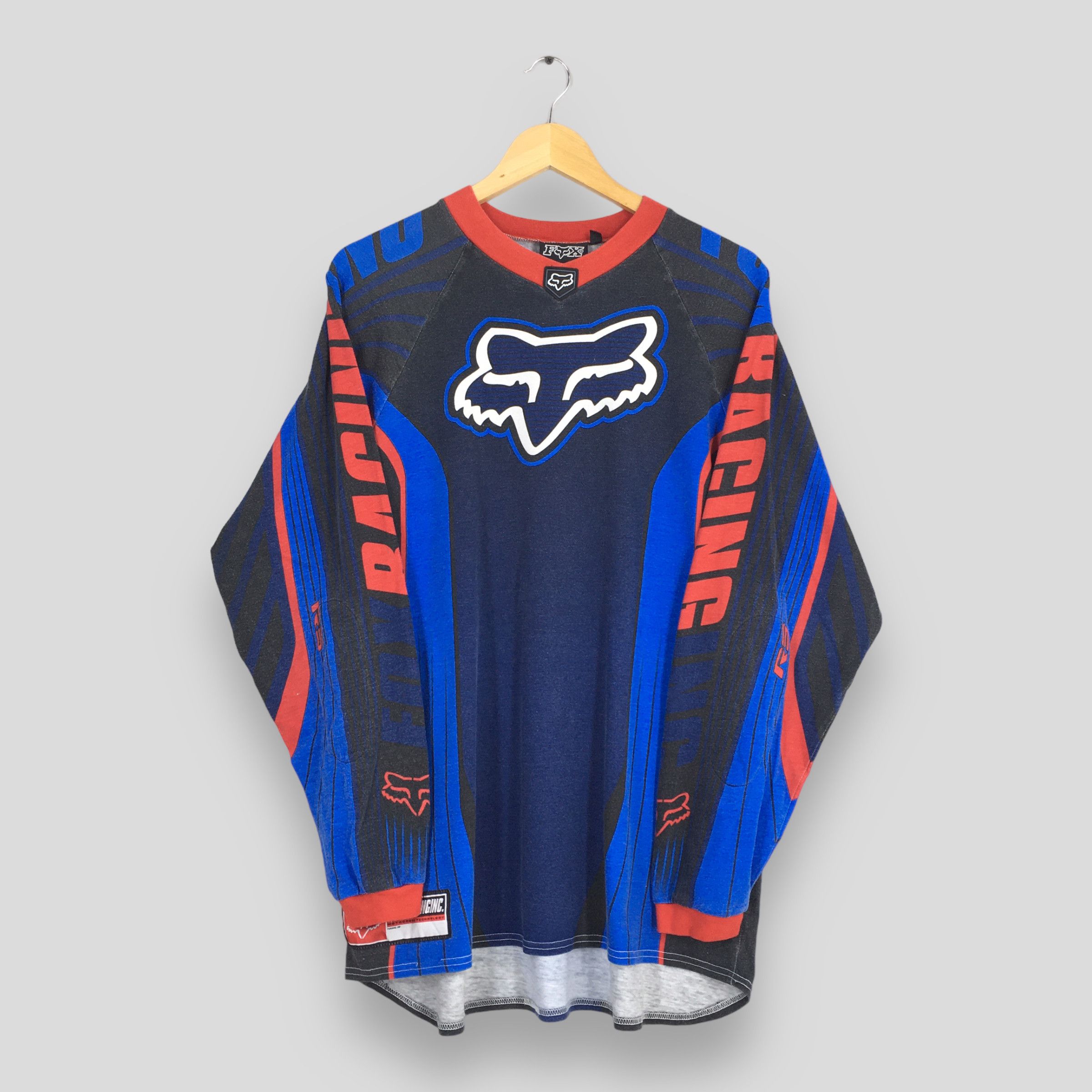 image of Fox Racing Team Motocross Dirt Bike Overprinted Tshirt, Men's (Size Medium)