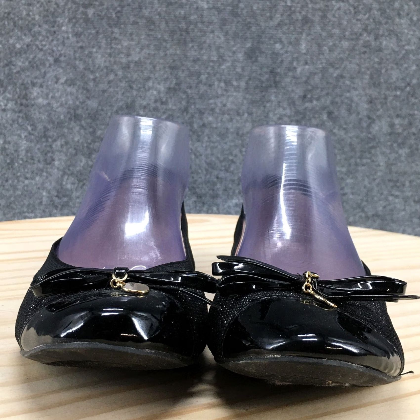 Vintage Cato Ballet Flats Womens 7.5M Black Bow Cap Toe Slip On Casual Comfort Shoes Size ONE SIZE - 5 Thumbnail