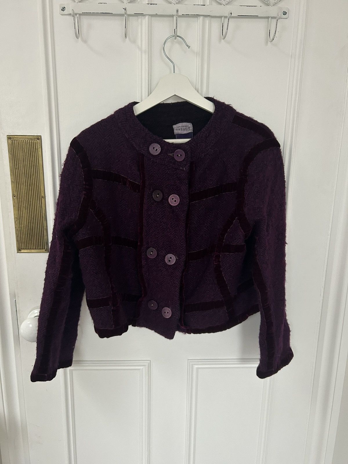 Voyage Vintage Voyage Plum Cropped Jacket (90s) Size S / US 4 / IT 40 - 1 Thumbnail