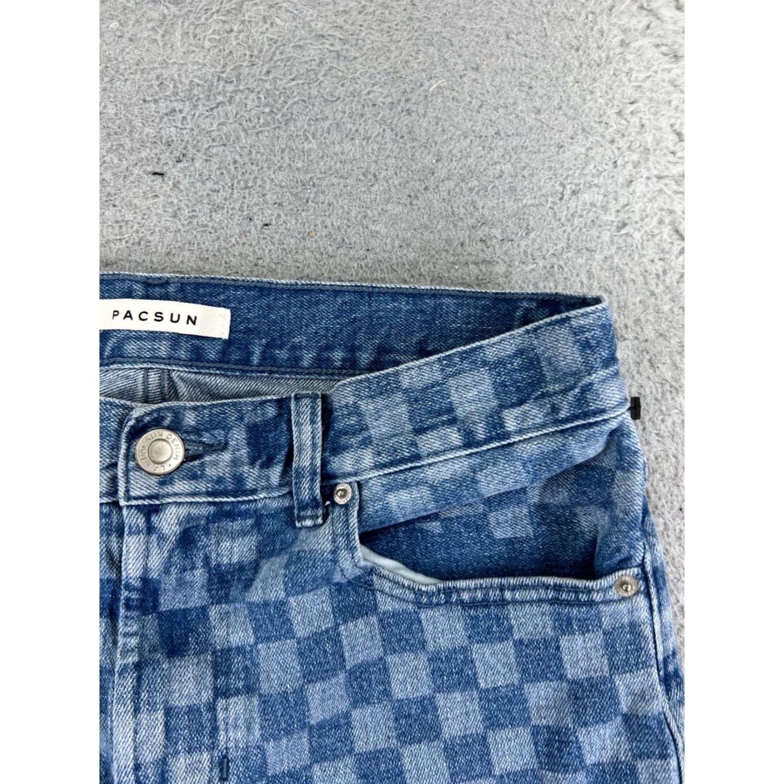 Pacsun Pacsun Women's Denim Cut-Off Shorts Size 30 Blue Check Pattern Cotton Blend 5-Inch Inseam Regular Fit Size 30" / US 8 / IT 44 - 5 Thumbnail