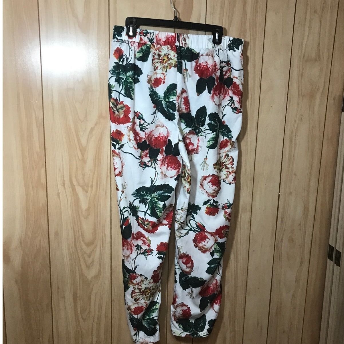 Other Floral Rose Silky Women Pants 1X Size 34" / US 12 / IT 48 - 2 Thumbnail