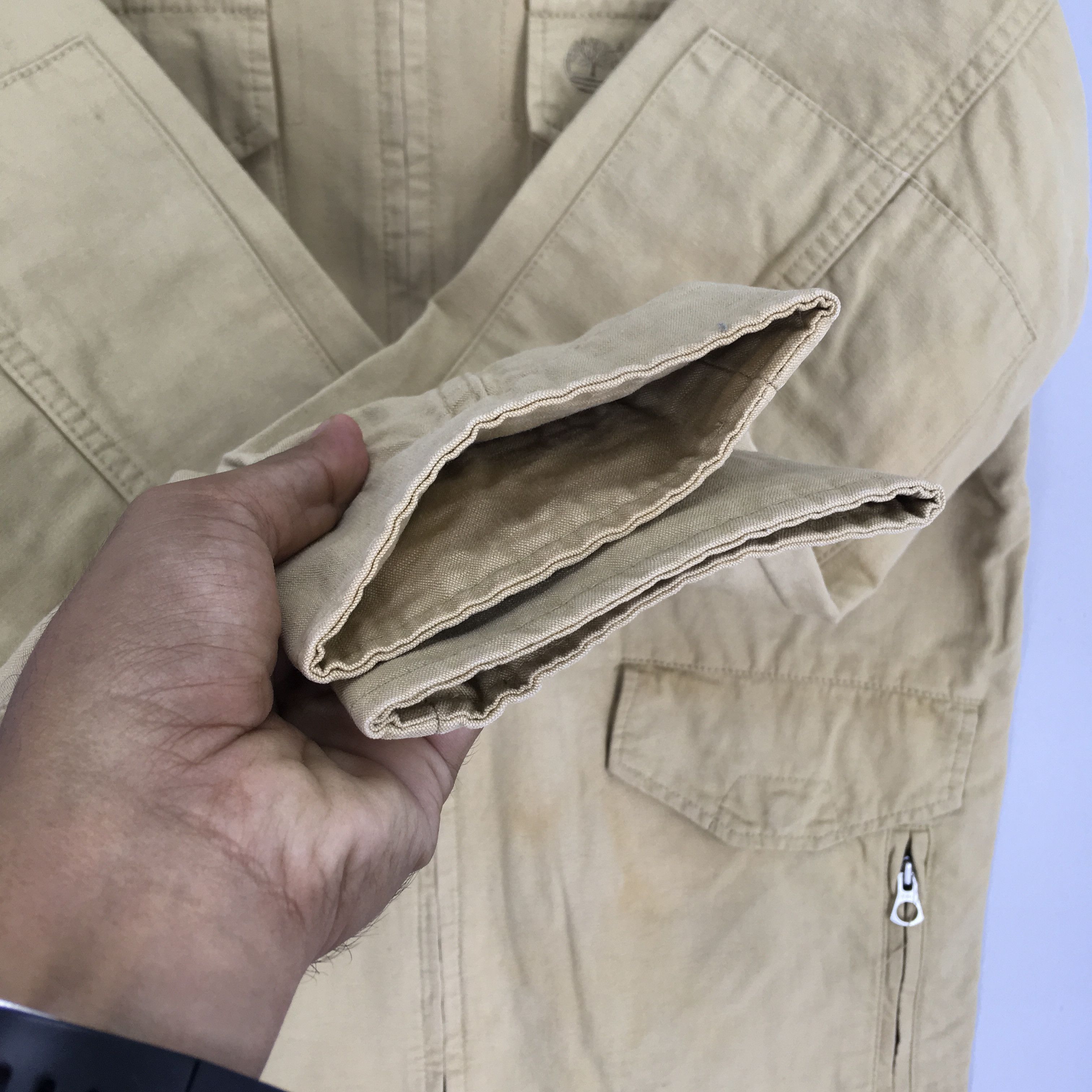 Timberland Vintage Timberland Workwear Chore Beige Denim Jacket Size US M / EU 48-50 / 2 - 7 Thumbnail