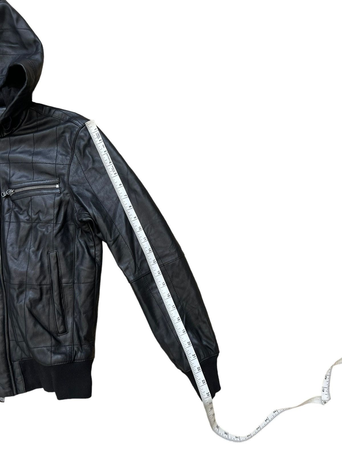 John Varvatos FA/14 John Varvatos Black Sheep Skin Leather Jacket Hoodie Size US S / EU 44-46 / 1 - 4 Thumbnail