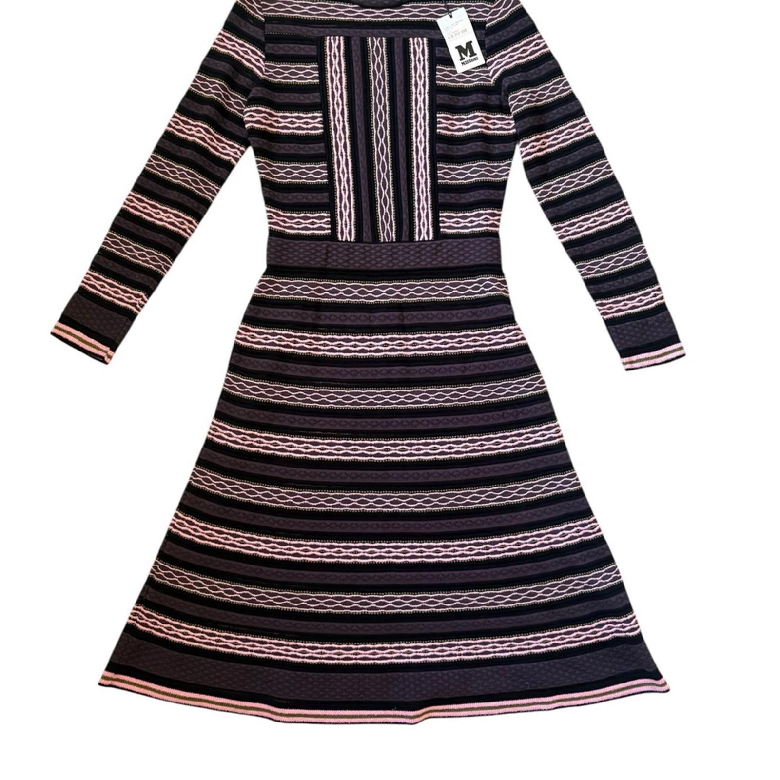 Missoni M Missoni Signature Knit Long Sleeve A-Line Dress Size M / US 6-8 / IT 42-44 - 7 Thumbnail