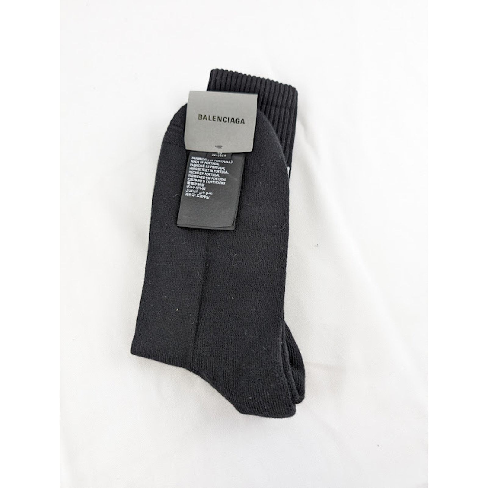 Balenciaga o1rshd1 Q:2 / Size: XL / Cotton Socks Double B Black/White Size ONE SIZE - 3 Thumbnail