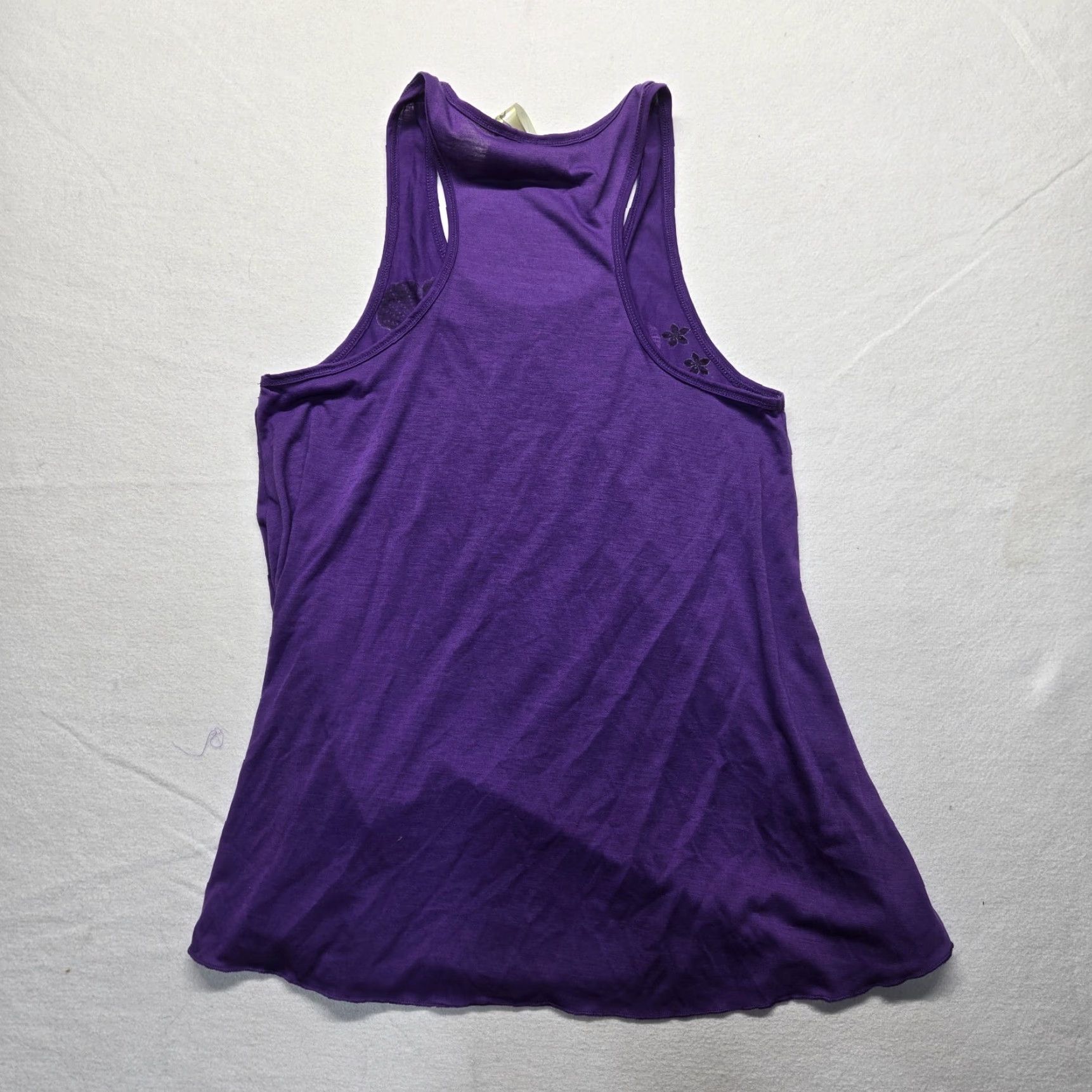 Vintage Live To Be Spoiled Shirt Tank Purple Floral Sleeveless Racerback L Women Size L / US 10 / IT 46 - 6 Thumbnail