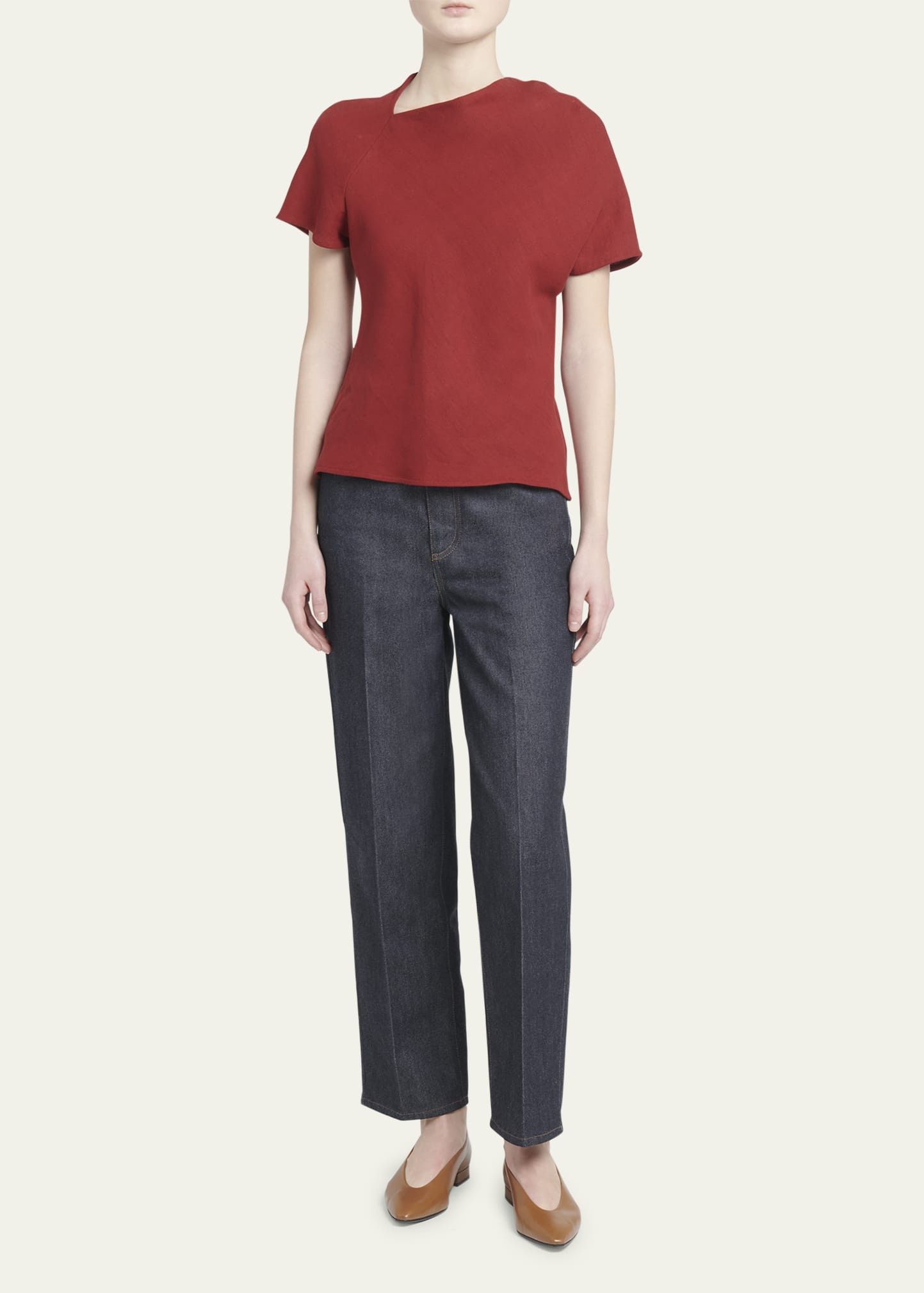 Loro Piana o1srvl11e0824 Amira Summer Linen Crepe Shirt in Red Size XXL / US 16-18 / IT 52-54 - 2 Thumbnail