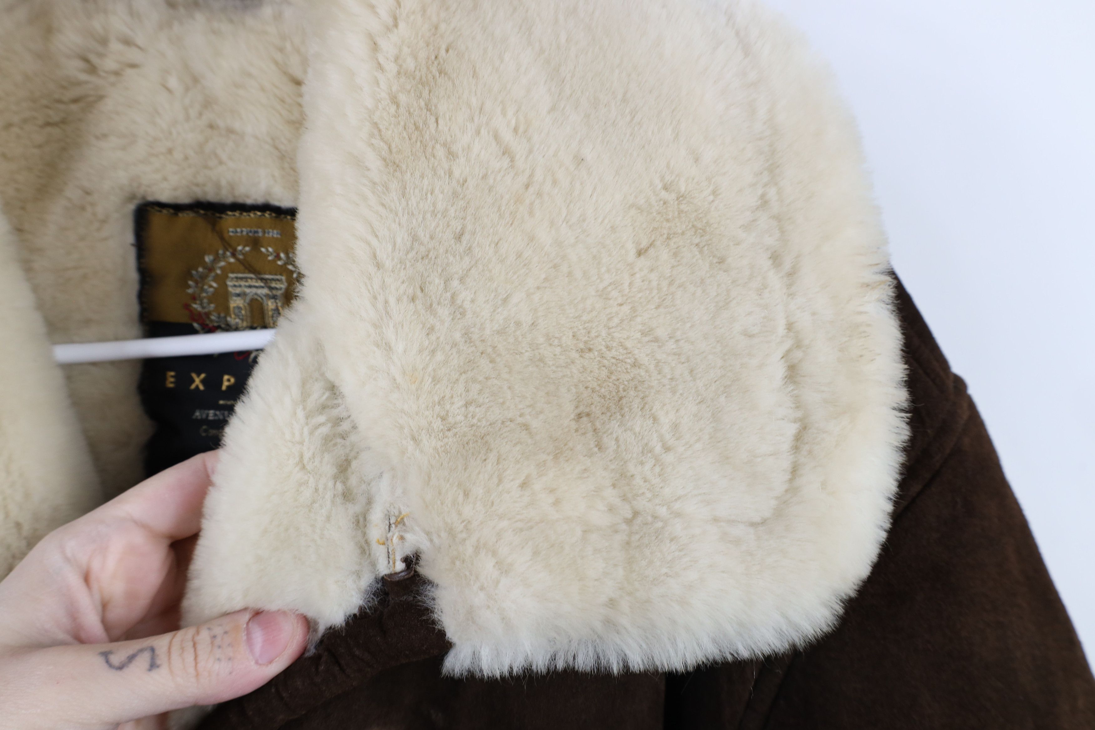 Express × Vintage Vintage 90s Express Fleece Lined Suede Leather Jacket Size S / US 4 / IT 40 - 6 Thumbnail
